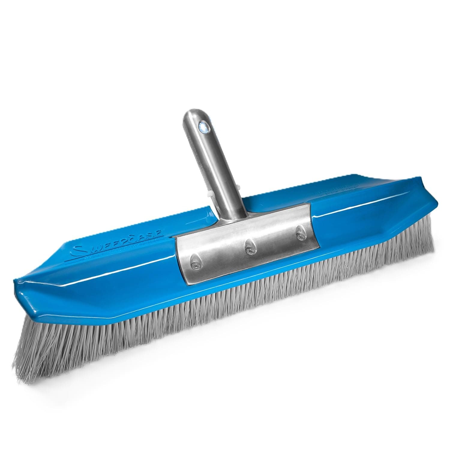 SweepEase® Stingray+ AquaDynamic 18" Pro Series Pool Brush, Durable Stainless Steel & Poly Blend Bristles, Sticks to Walls and Floor Guaranteed, Blue