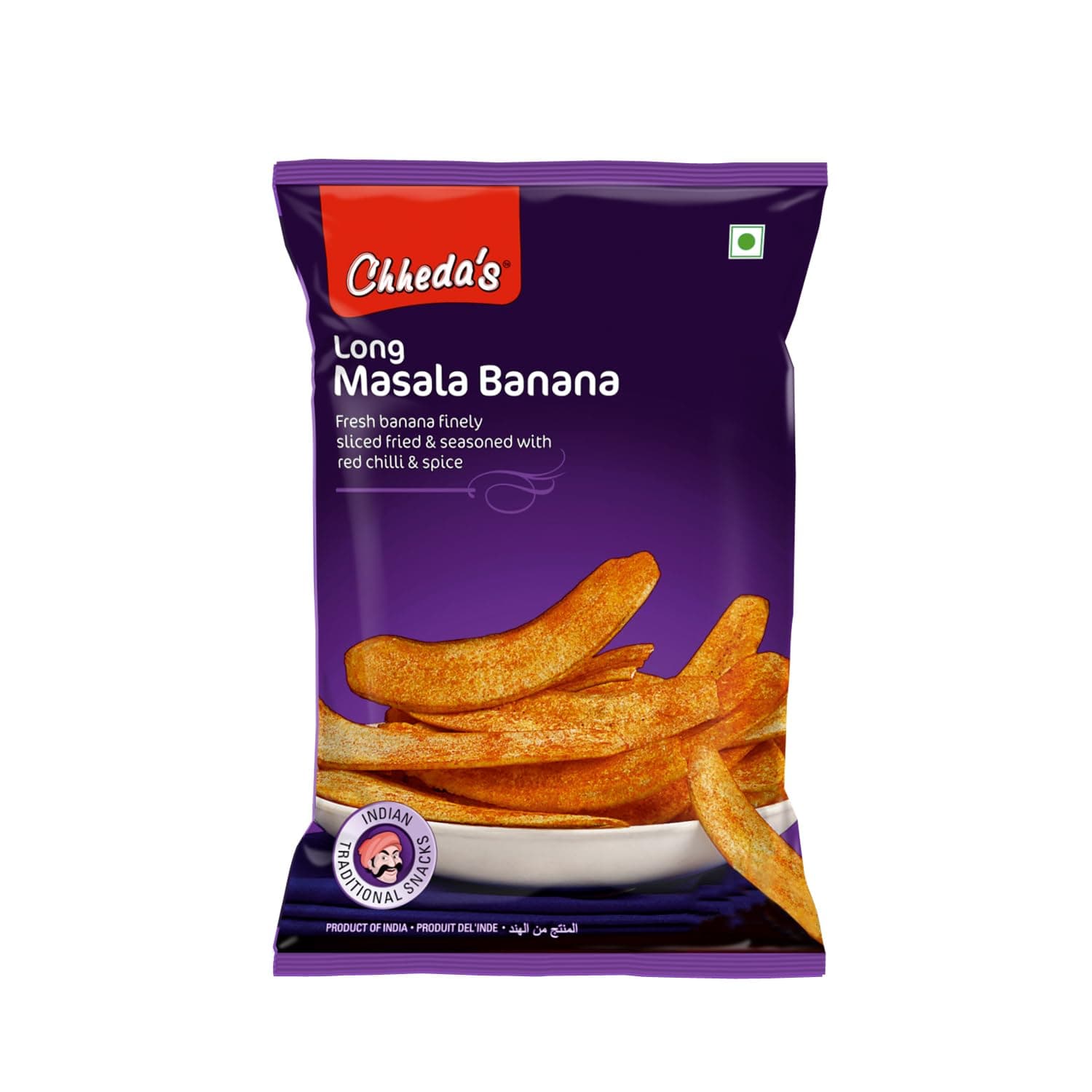 Masala Banana Chips - Crispy Long Spicy Banana Wafer - Laal Kela Wafers - Indian Namkeen Snack 170g