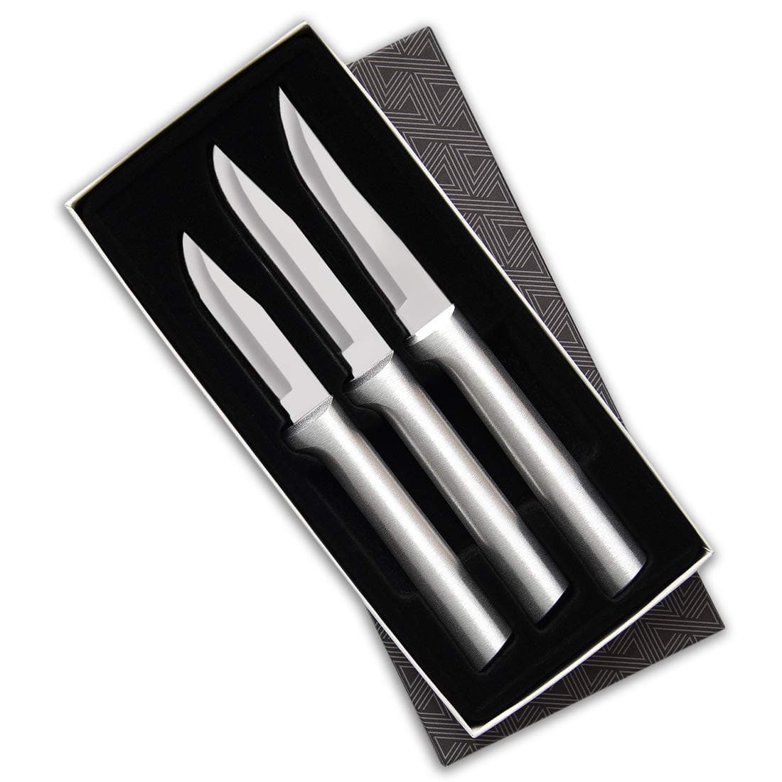Rada Cutlery Paring Knife Set - 3 Knives with Stainless Steel Blades And Brushed Aluminum Handles