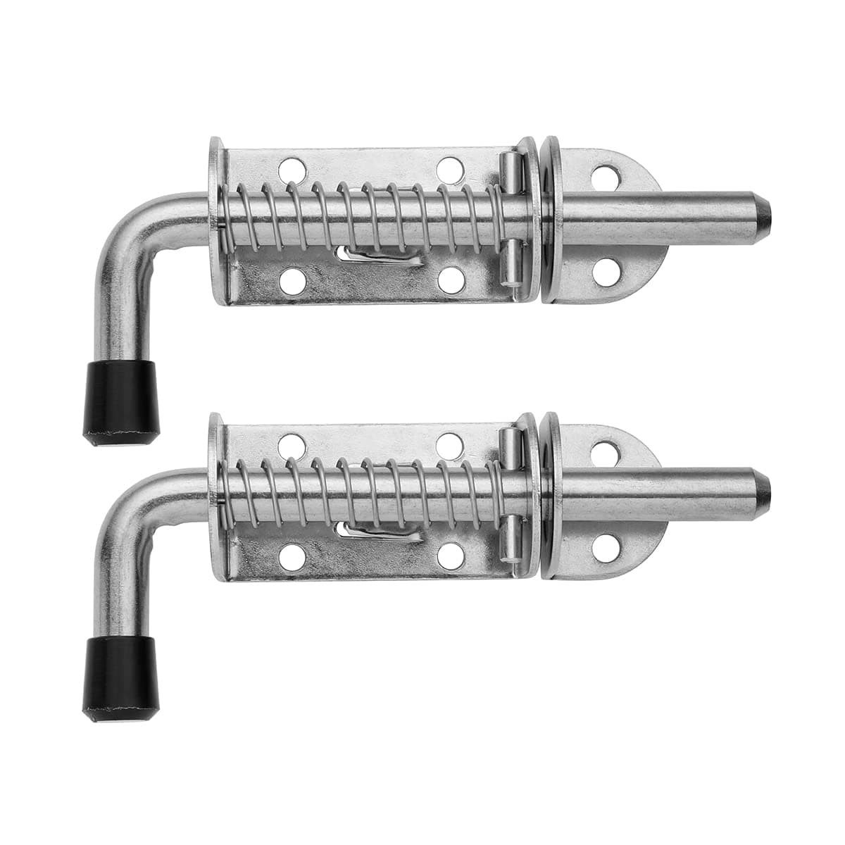 JQK Spring Loaded Barrel Bolt Lock, 304 Stainless Steel Thickened 1.5mm Door Latch, 5 Inch Brushed Finished, HSB300