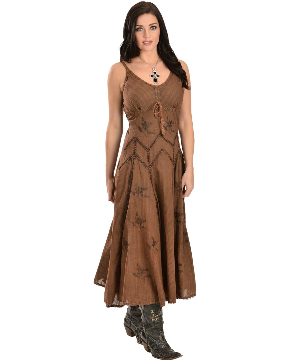 ScullyCopper Spaghetti Strap Long Womens Dress HC62