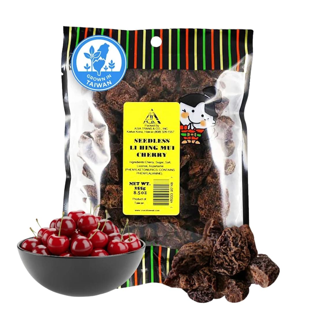 Asia Trans Li Hing Mui Candy Dried Plums Coated in Asian Plum Powder – Hawaiian Candy for Everyday Cravings – 8.5 Ounce (Pack of 1)