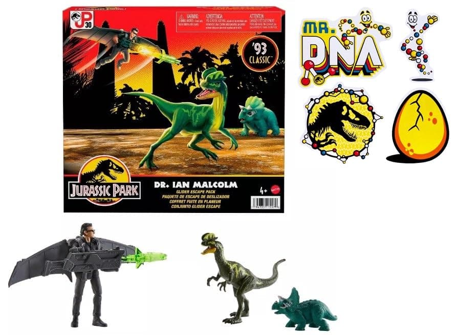 Jurassic World Park 93' Classic with Bonus Sticker (Dr. Ian Malcom - Glider Escape Pack)