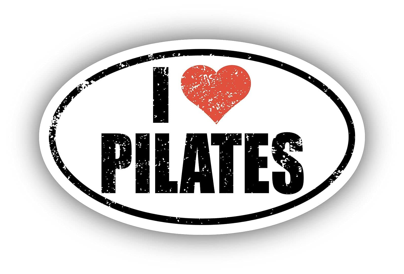 I Love Pilates I Heart Euro Oval Sticker Vinyl 3M Decal 3 in x 5 in