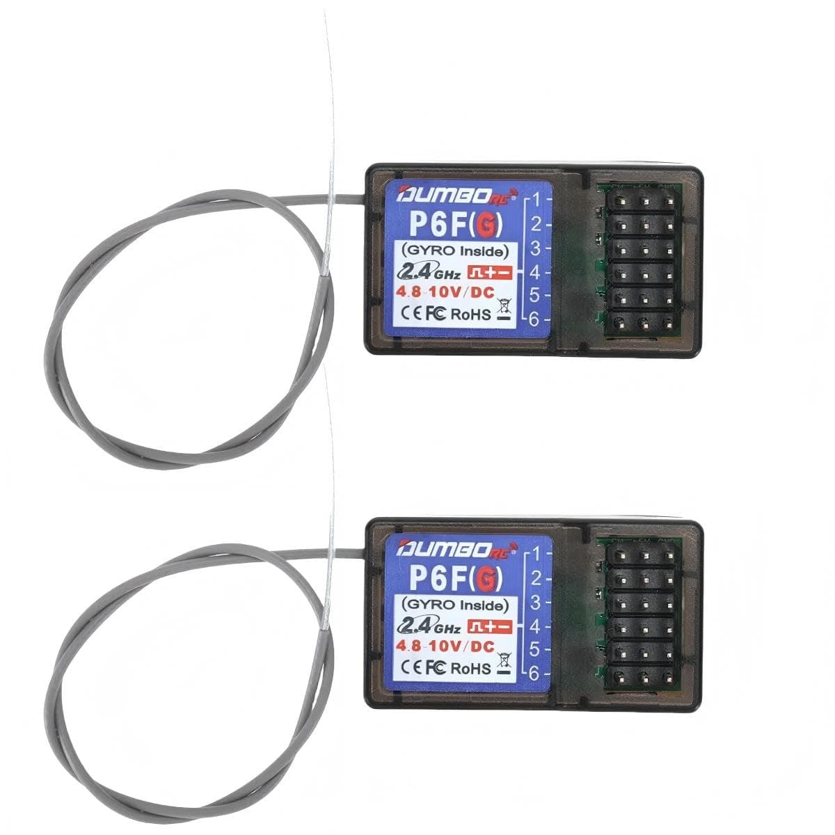 (2PCS ) X6FG 2.4G 6 Channel Gyro Inside Receiver for RC Car Boat Used for X4 X6 Transmitter