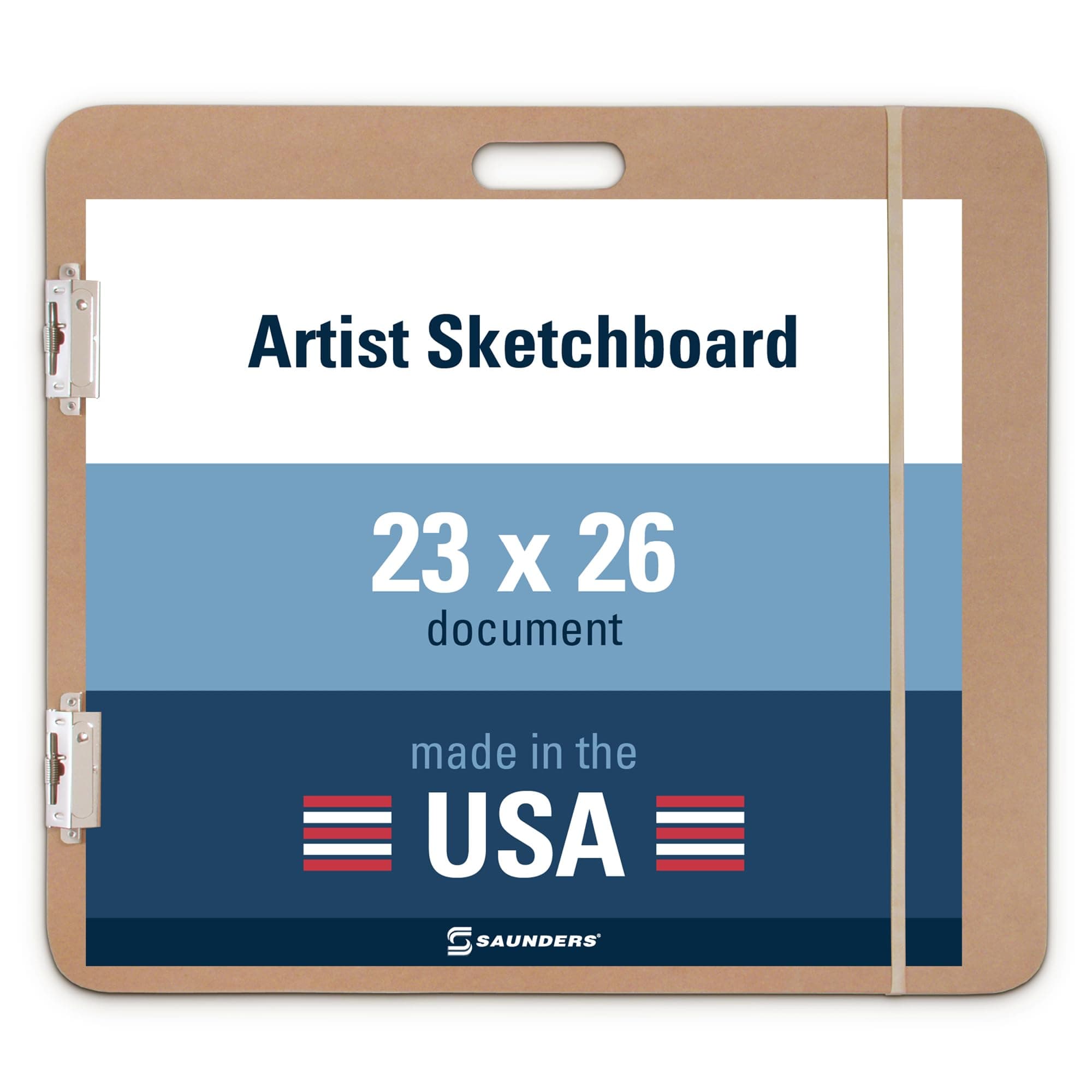 Saunders 05607 Recycled Hardboard Sketchboard - Brown, 23 in. x 26 in. Clipboard with Built-in Handle - Solid Drawing Board for Artists, Students, and Creatives