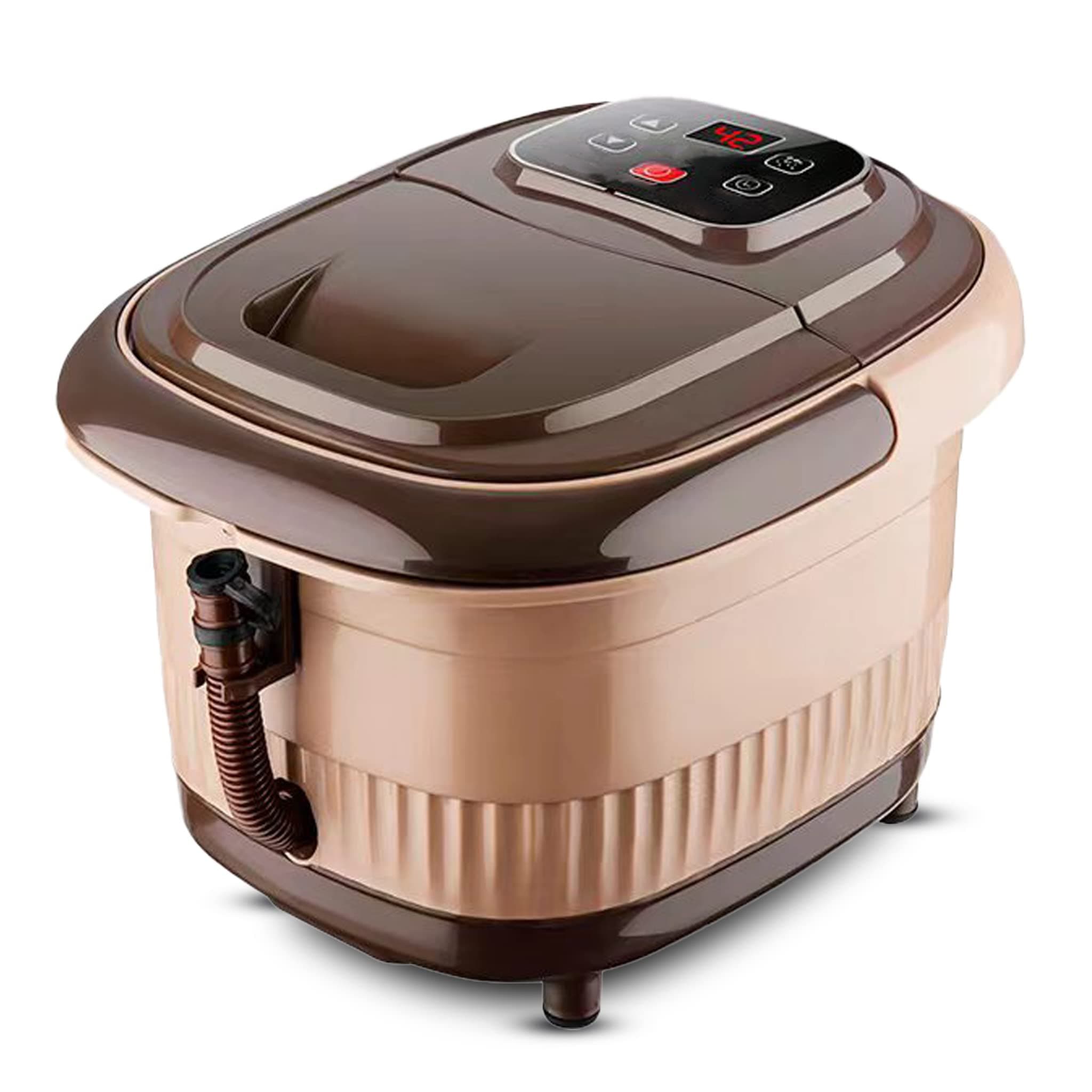 AGARO Regency Manual Foot Spa Bath Massager With Heat, 12 Massage Rollers, Heating Function, Adjustable Temperature Control, For Soothing Massage, Beige