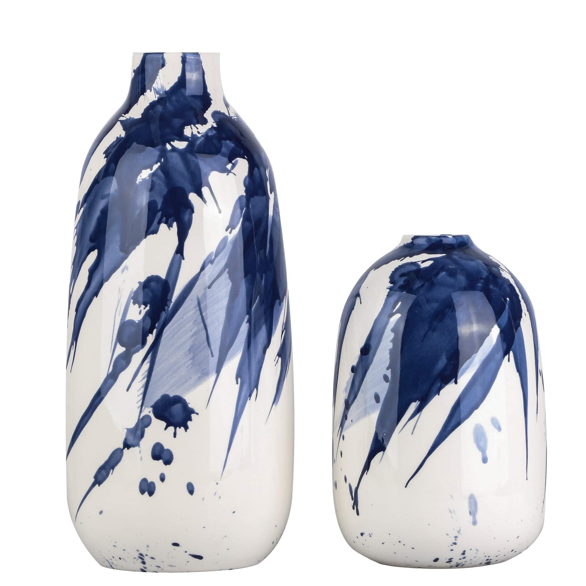 TERESA'S COLLECTIONSHAMIIS Clothes Steamer Blue and White Ceramic Decorative Vases with Aquarelle