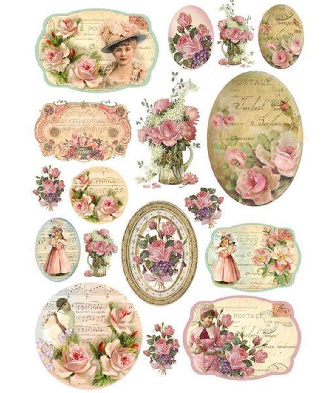 Paper for decoupage Vintage Style(A4 / 20x25 cm) Total 3 Sheets
