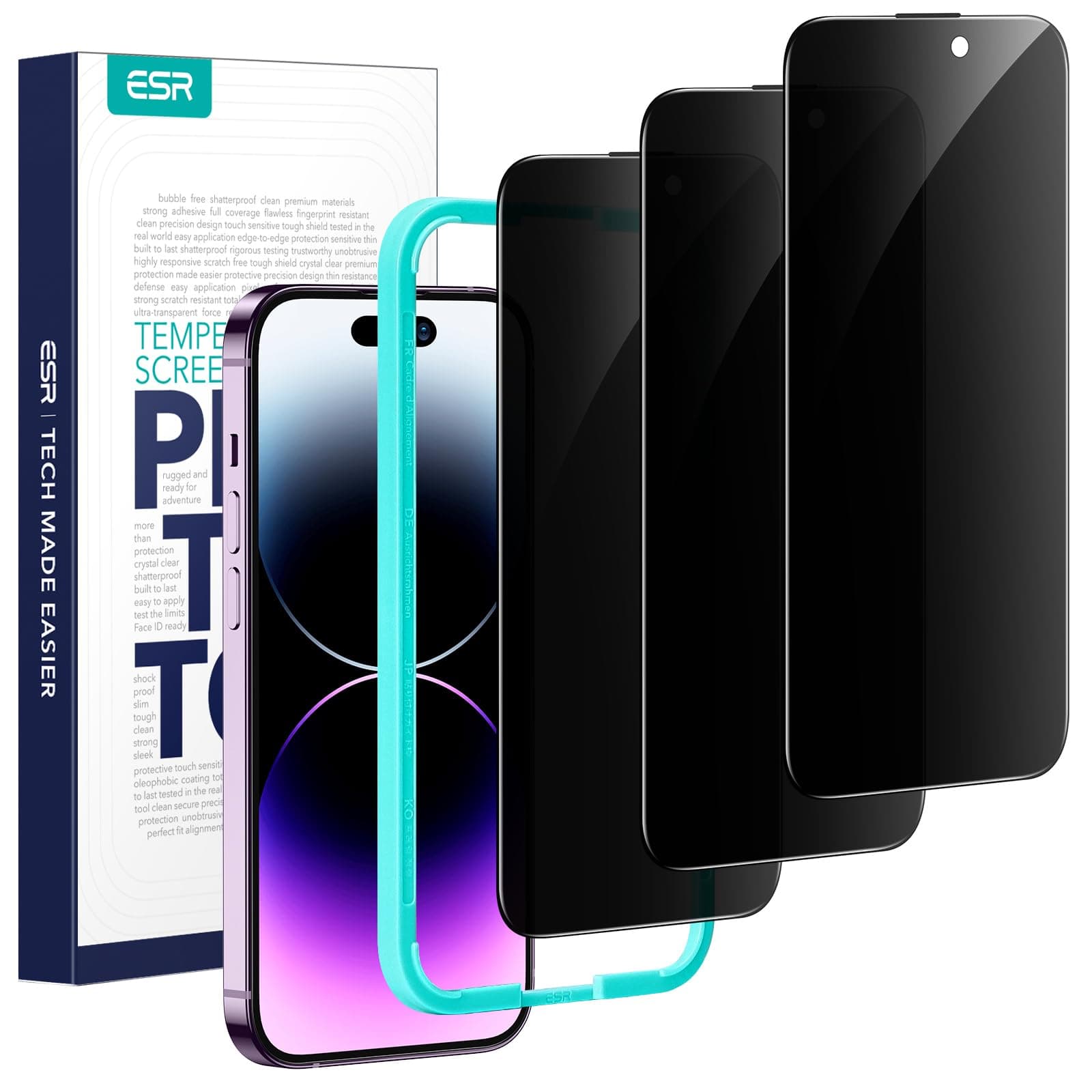 ESR iPhone 14 Proãã©ã€ãã·ãŒã¹ã¯ãªãŒã³ãããã¯ã¿ãŒãã¹ãã€é²æ¢åŒ·åã¬ã©ã¹ãã©ã€ãã·ãŒã¹ã¯ãªãŒã³ãããã¯ã¿ãŒããã€ã¯ãã«ãŒããšããžãã±ãŒã¹ãã¬ã³ããªãŒ 3æããã¯