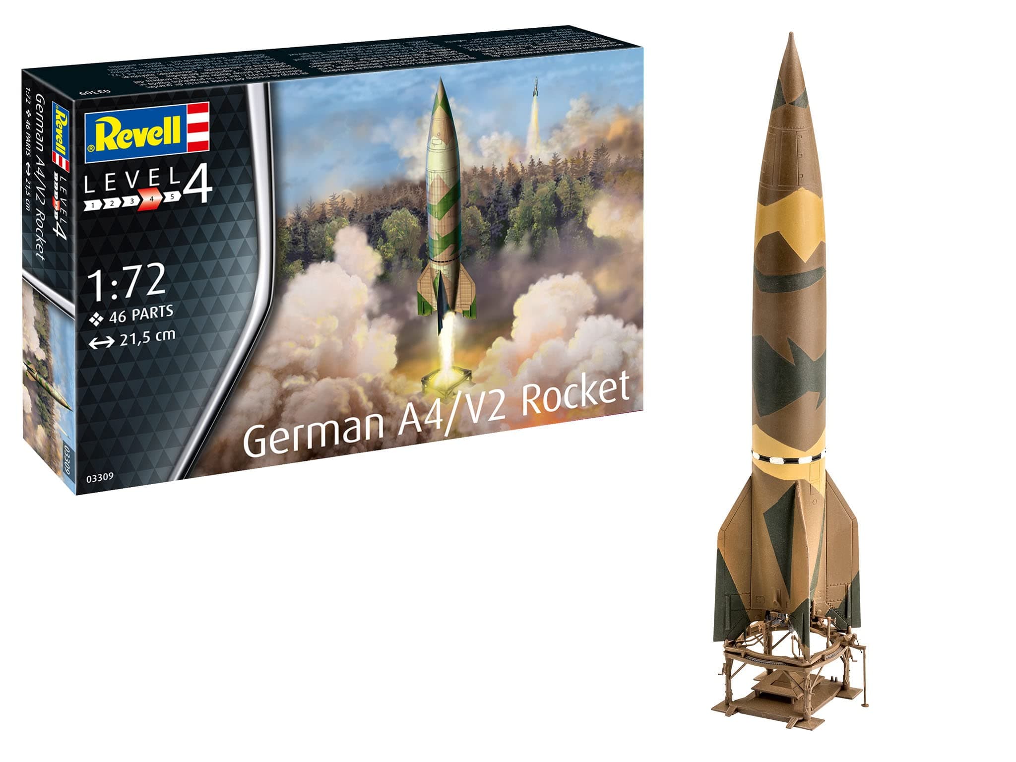 Missile Allemand A4/V2 avec Rampe de Lancement Maquette, 3309, Blanc