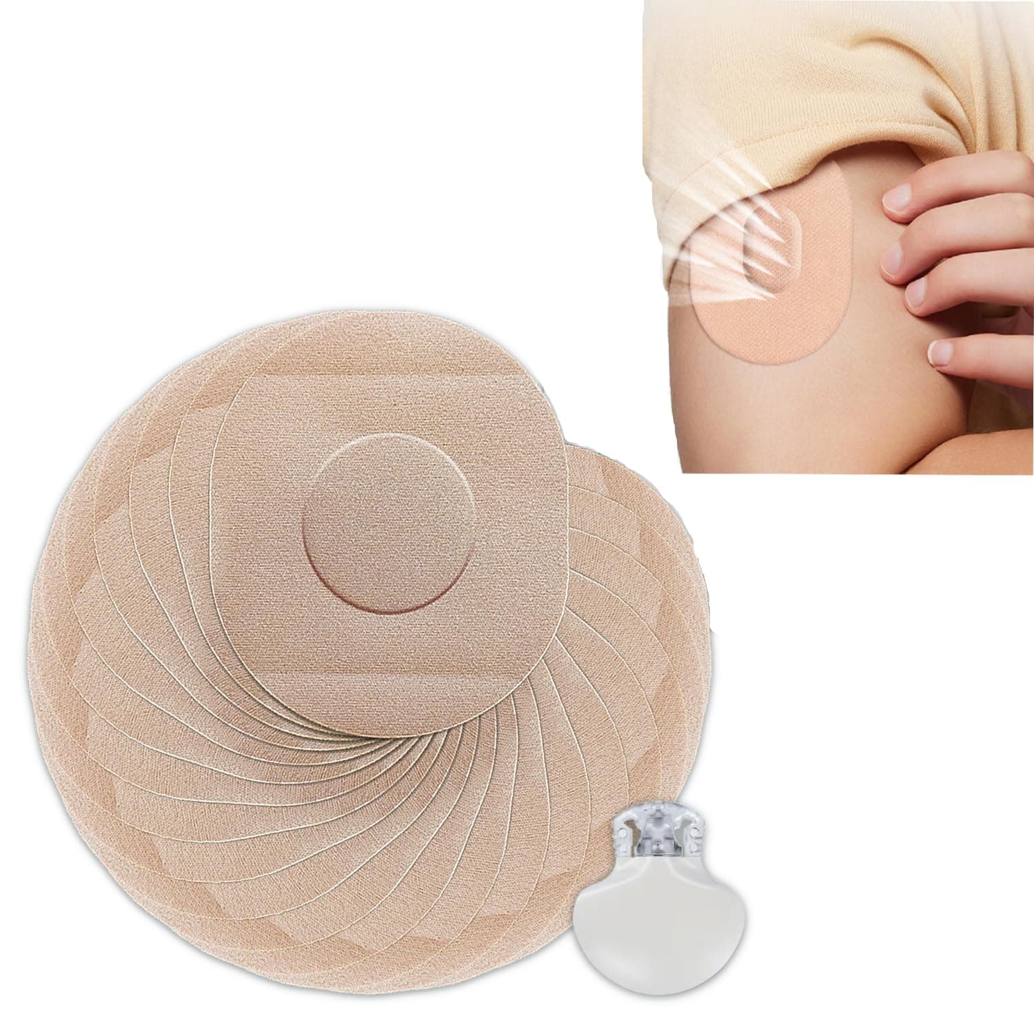 20PCS Adhesive Patches for Guardian Sensor 3/4,Waterproof and Latex Free CGM Sensor Patches for 7 Days,Pre-Cut Adhesive Tape,Continuous Glucose Monitor Protection Cover,No Hole&No Glue in The Center