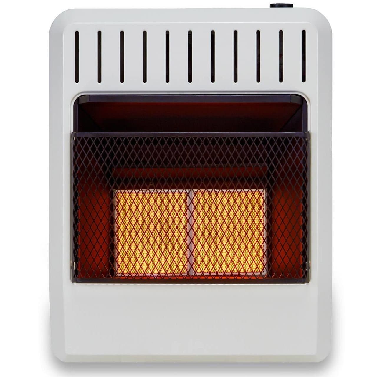 Avenger FDT2IRA Ventless Dual Fuel Infrared Space Heater with Thermostat Control for Living Room, Bedroom, Home Office, 20000 BTU, Heats Up to 950 Sq. Ft., Includes Wall Mount and Base Feet, White