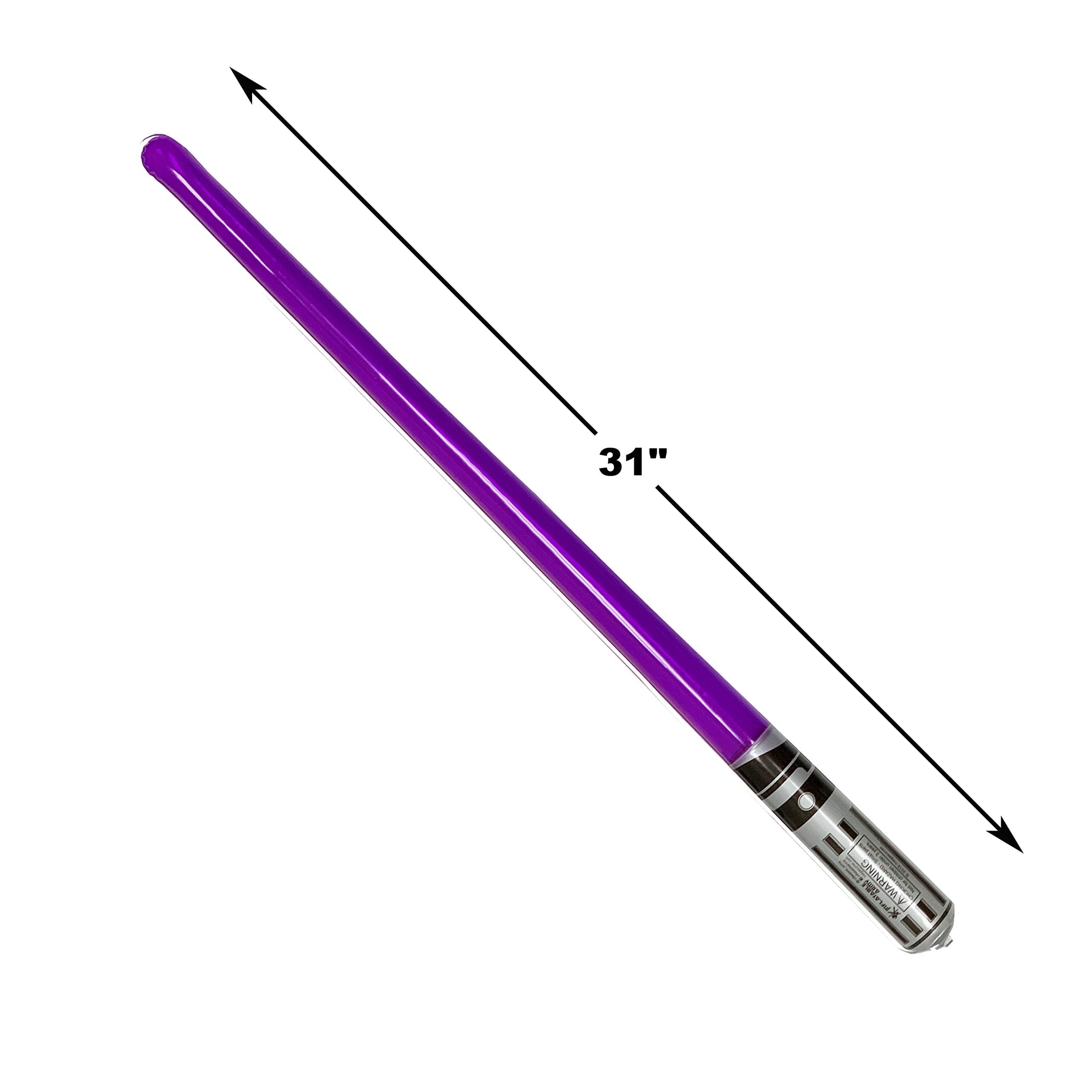 Pack of 12 "Party Weight" Inflatable Lightsaber- 2 Pink, 2 Red, 2 Yellow, 2 Green, 2 Blue, 2 Purple Rainbow Pack by Inflatable Army®
