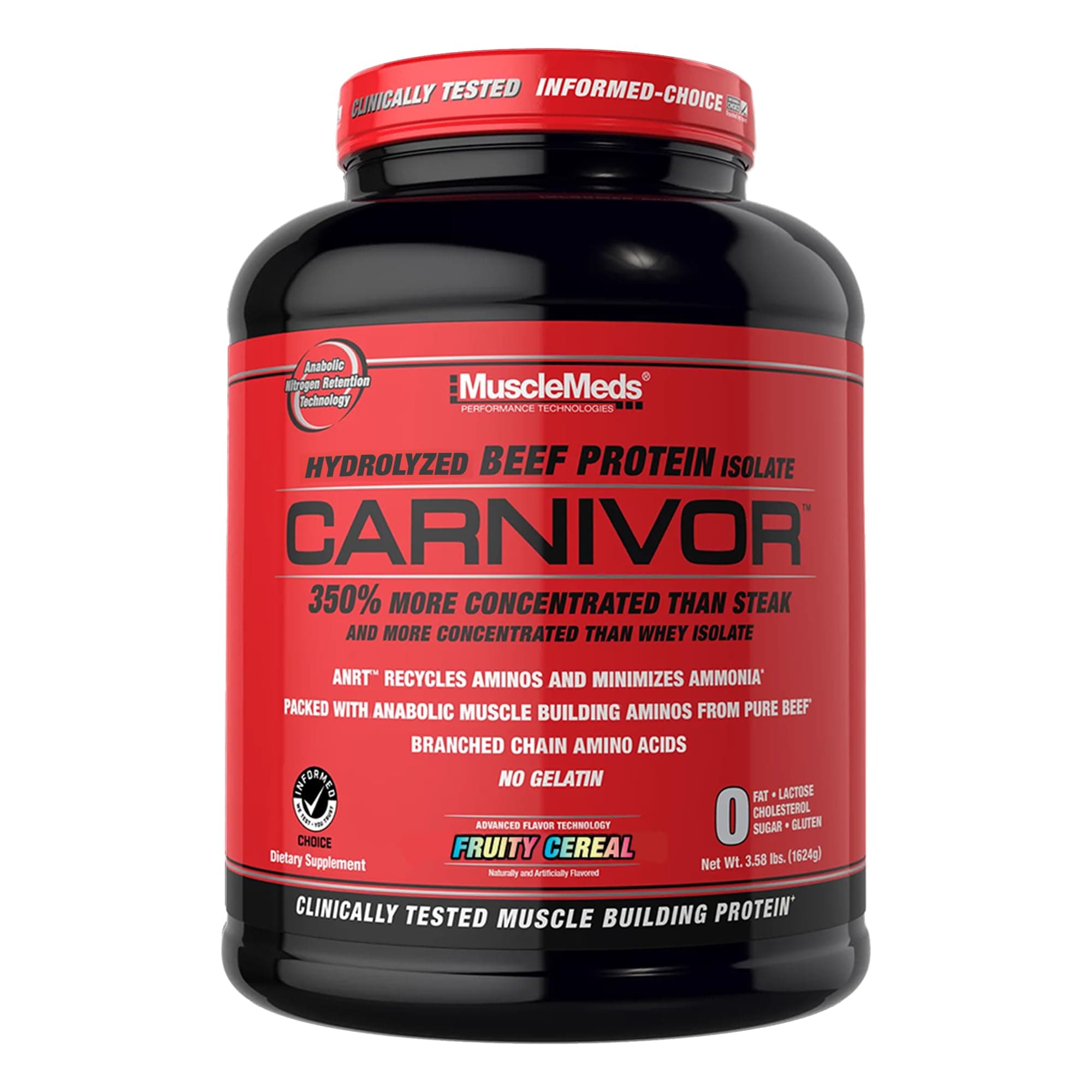 CARNIVOR Beef Protein Isolate Powder, Muscle Building, Recovery, Lactose Free, Sugar Free, Fat, Free, 23g Protein, Fruity Cereal, 56 Servings