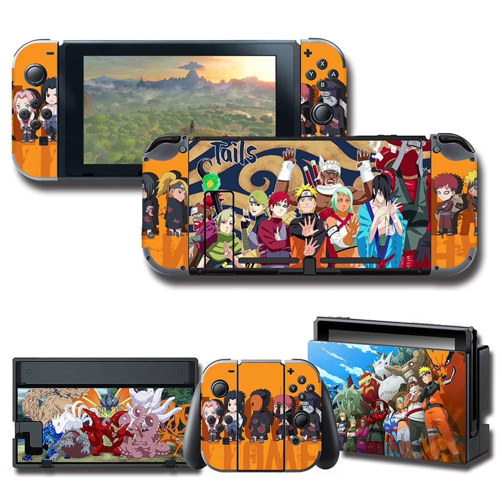 GilGames Decals Vinyl Skin for Nintendo Switch, Full Set Wrap Protector Stickers Cover Joint Protective Faceplate Console Dock