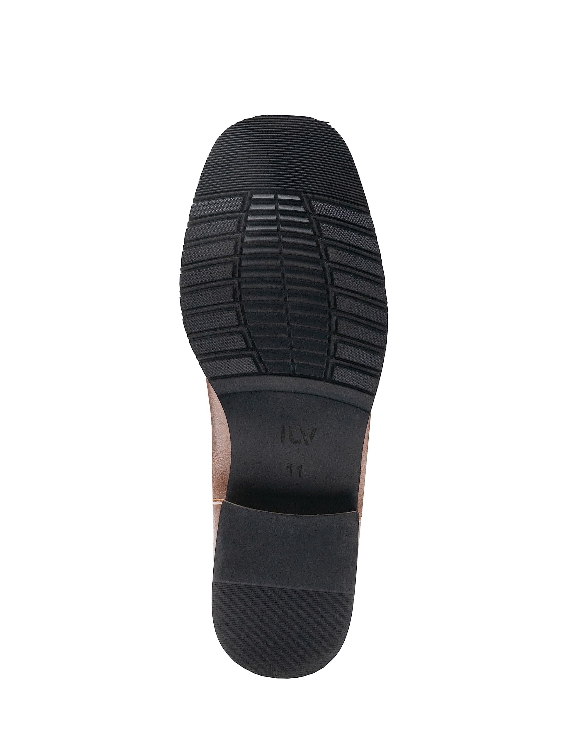 IUV Cowboy Boots For Men Western Boot Classic Embroidered Square Toe Pull On Mid-Calf Boots Round Hole