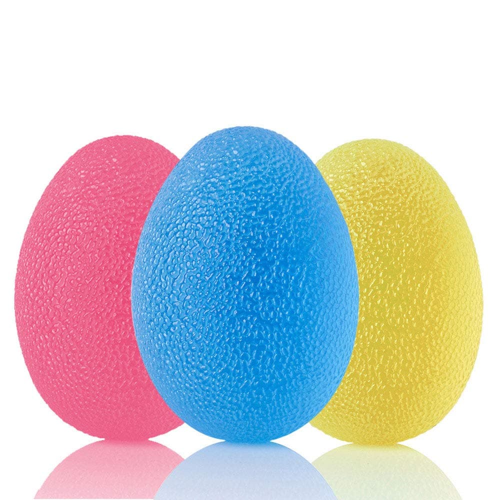 lijunjp 3pc Stress Relief Balls, Forearm Wrist Finger Exerciser, Egg-Shape Grip Strength Trainer, Finger Grip Strengthening Stress Balls, for Adults, Kids
