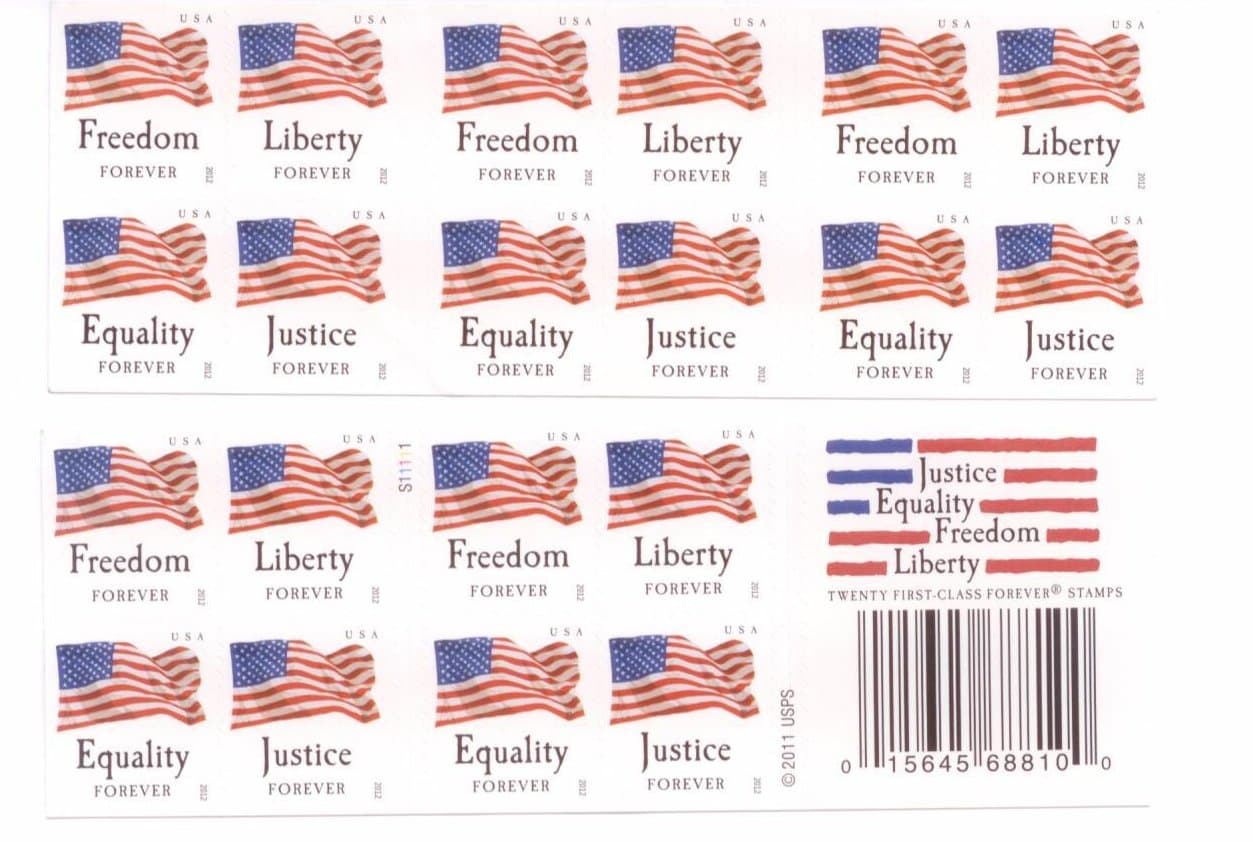 United States Postal Service USPS Forever Stamps "Four Flags" Booklet of 20 Stamps