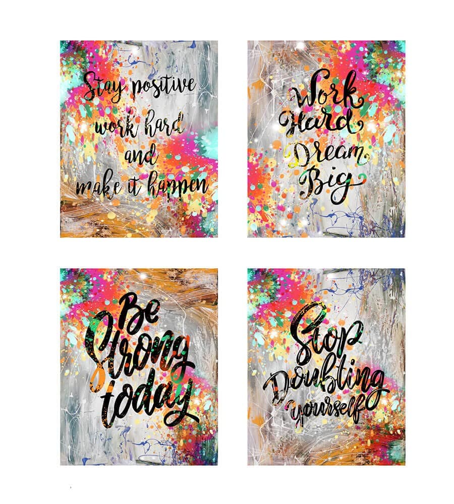 Frameless Inspirational Wall Art for Office Quotes Theme Wall Decor for Women Abstract background Canvas Prints Wall Art for Bathrooms Motivational Modern Office Decor Canvas Art Wall Decor Unframed