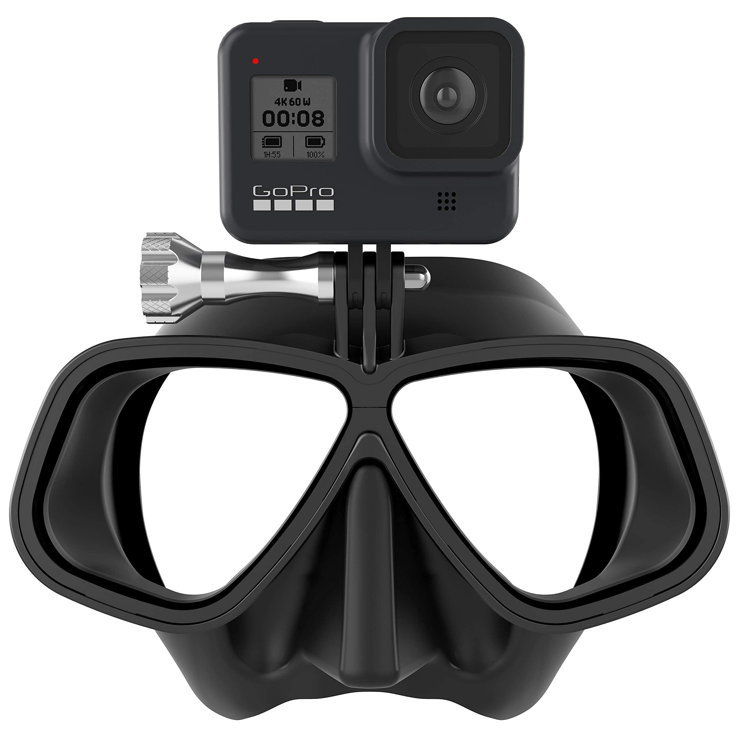 Frameless Dive Mask w/Mount for All GoPro Hero Cameras for Scuba Diving, Snorkeling, Freediving