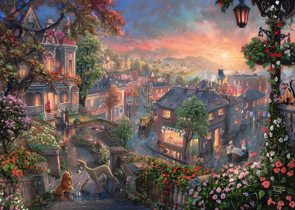 Schmidt | Thomas Kinkade: Disney Lady & The Tramp (1000 Pieces) | Jigsaw Puzzle | Ages 12+