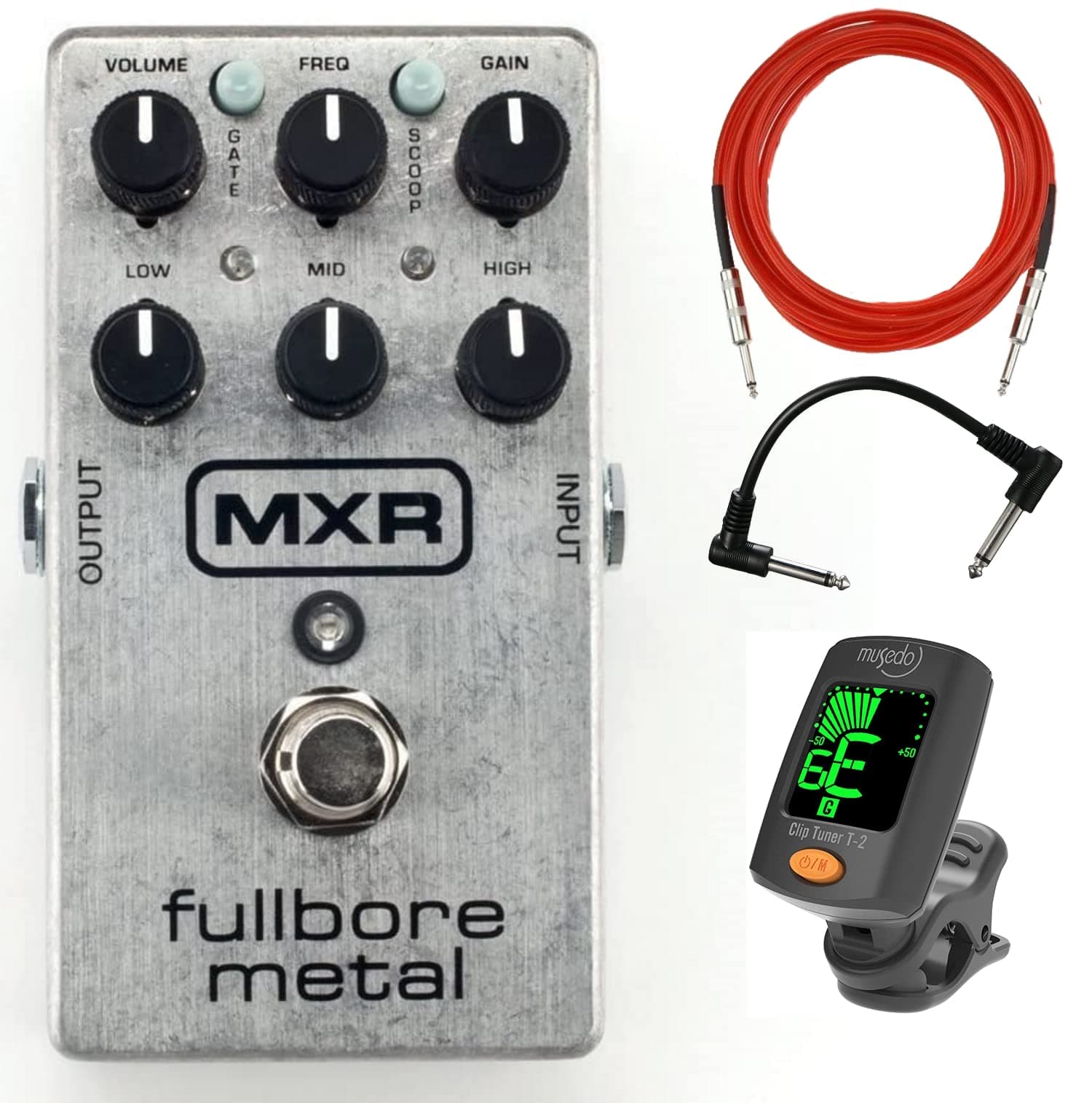 Briskdrop MXR M116 Fullbore Metal Distortion Pedal Bundle with Dunlop Clip-On Tuner M116-dtc1