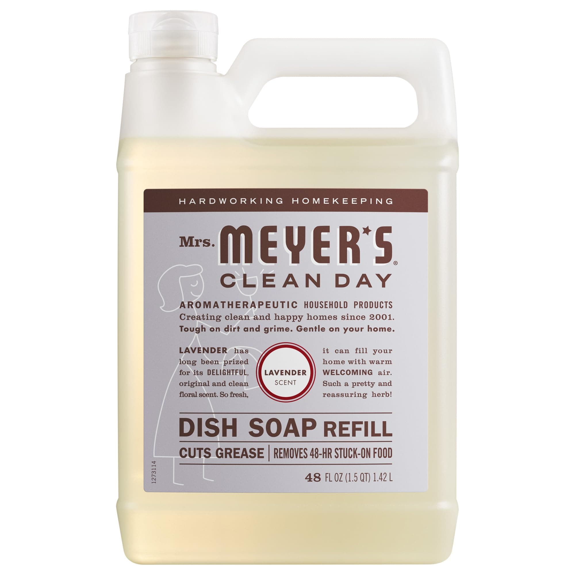 MRS. MEYER'S CLEAN DAY Liquid Dish Soap Refill, Lavender, 48 fl. oz