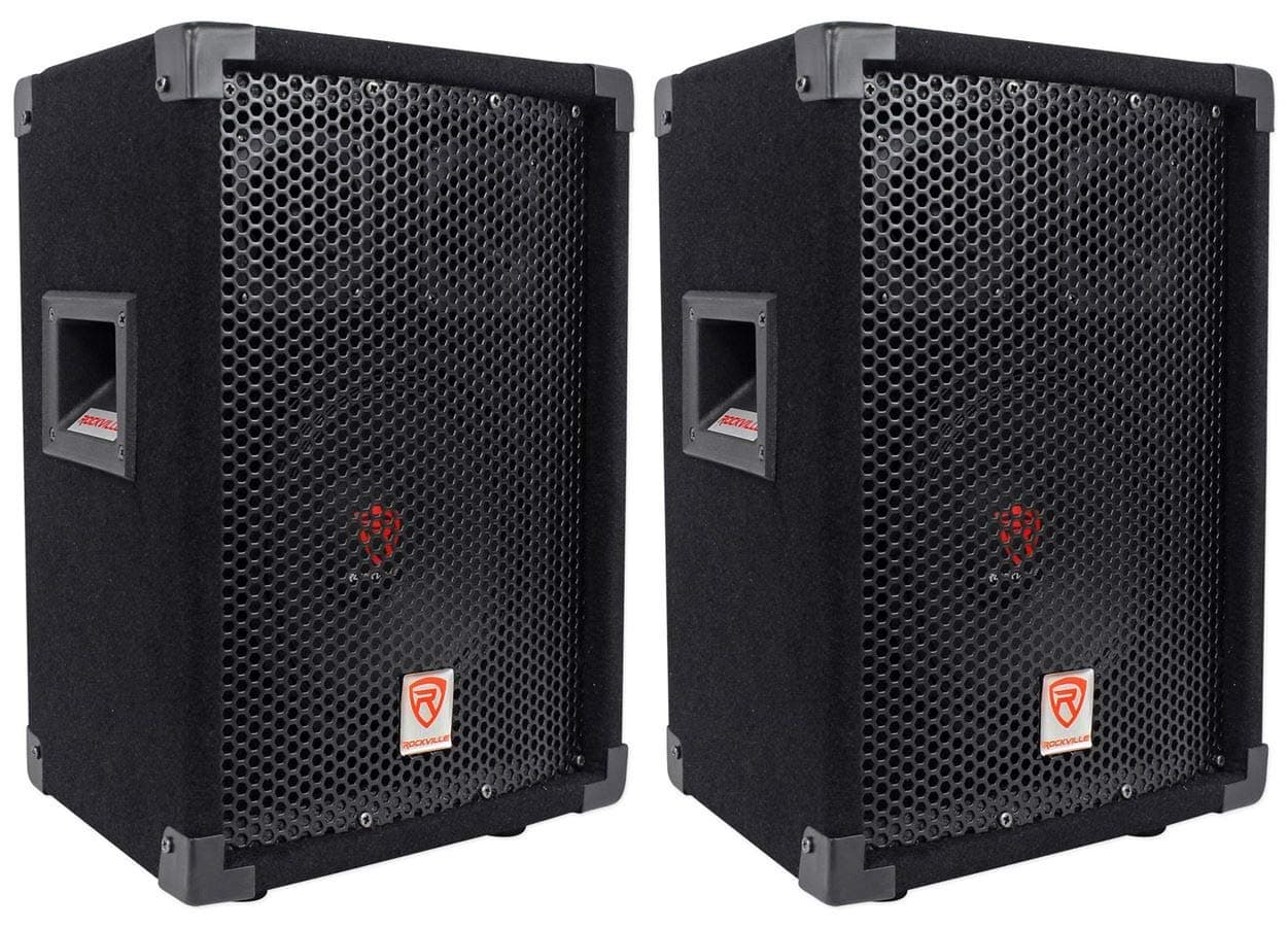 RSG8 300W Peak / 100W RMS 2-Way 8-Ohm Passive DJ/Pro PA Speaker, Pole Mountable, 8" Woofer, Dual 3" Tweeters, SpeakON & 1/4" Inputs, for Events and Performances, 2-Piece