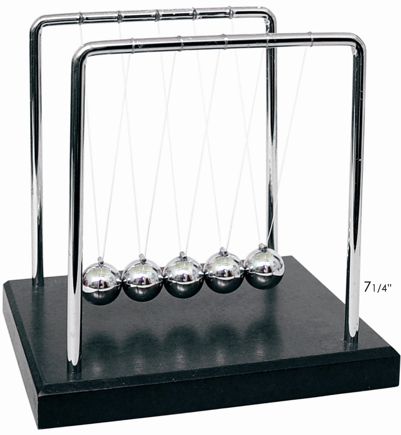 Newtons Cradle Balance Balls 7 1/4" | Science Physics Gadget | Desk Toys & Accessories