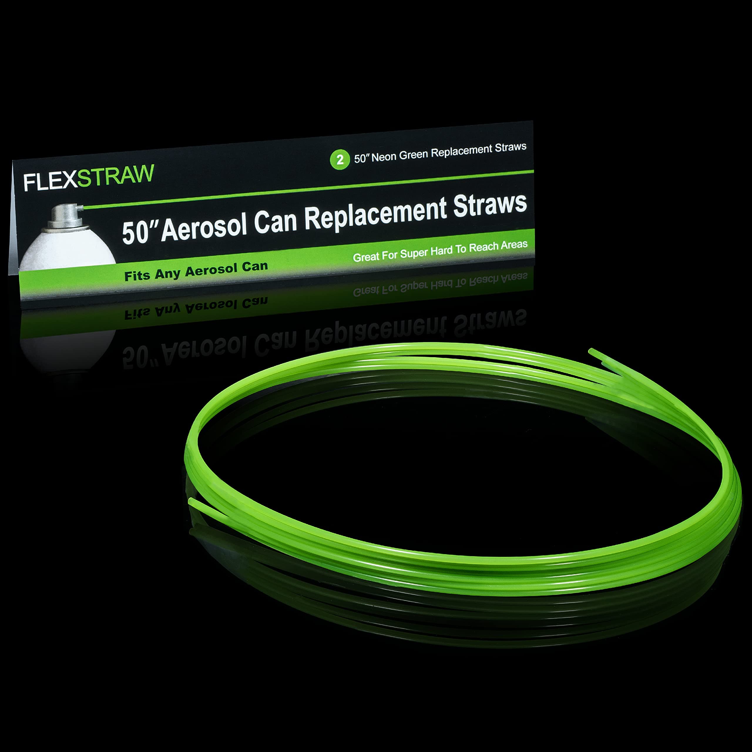 FS250 FlexStraw Aerosol Can Replacement Straws, Neon Green, 50", 2-Count