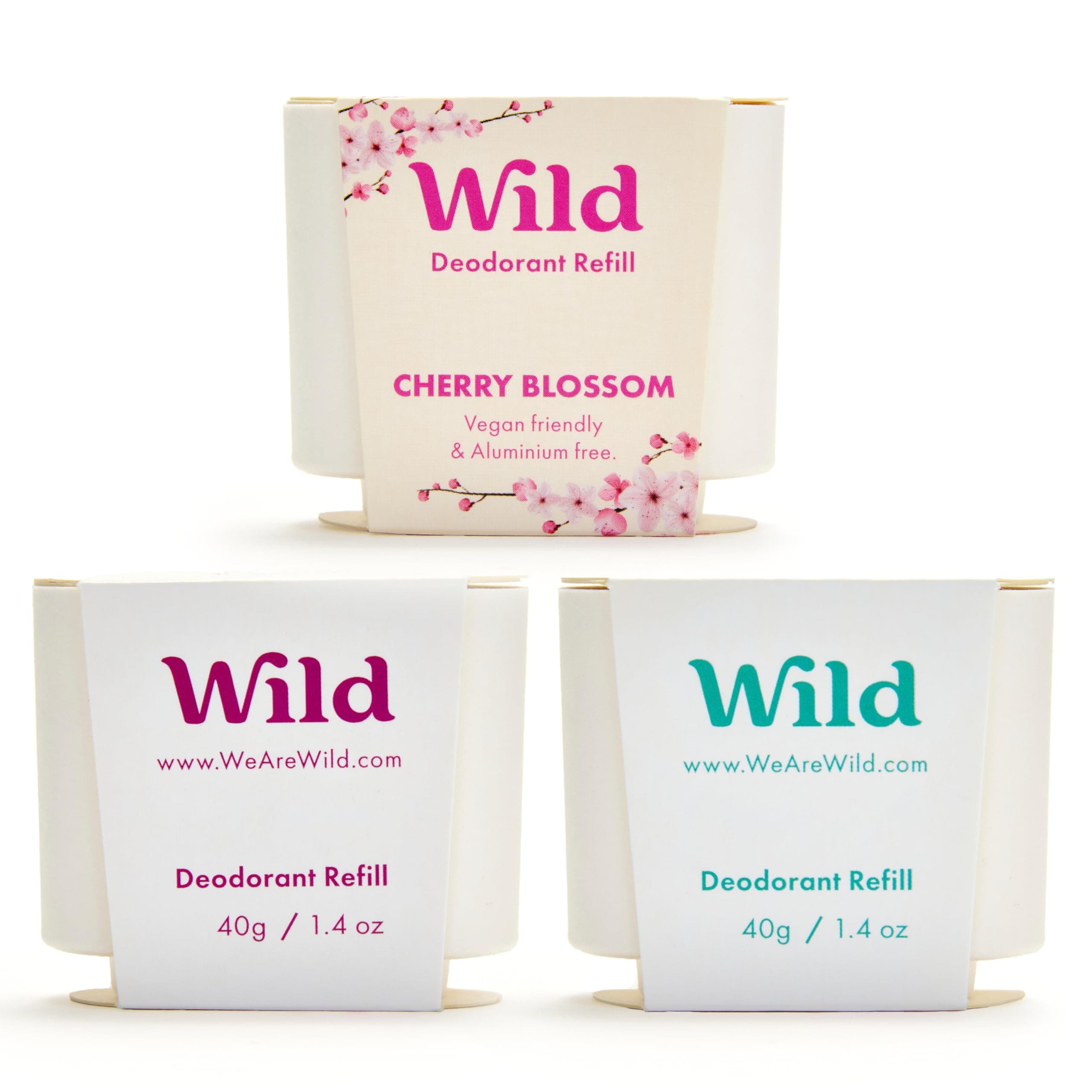 Refillable Natural Deodorant - Aluminium Free - Various Refills - Including Fresh Cotton & Sea Salt, Cherry Blossom and Coconut & Vanilla Fragrances - Long Lasting Protection