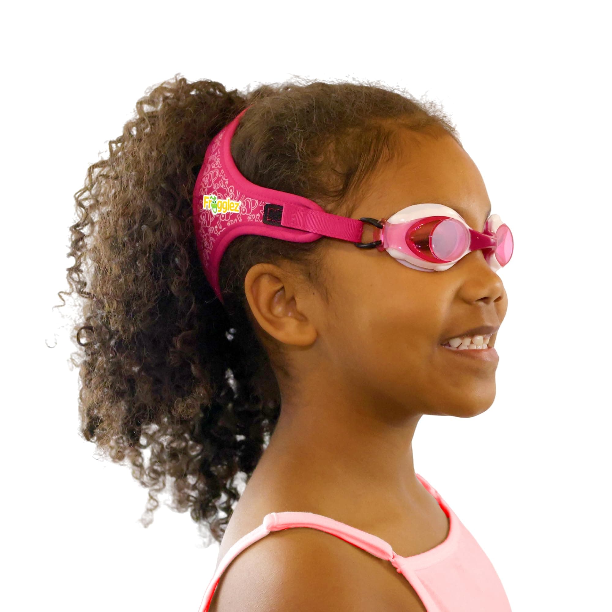 Frogglez Anti-Fog Swimming Goggles for Kids under 10 (Ages 3-10) Recommended by Swim Instructors; Premium Pain-Free Strap