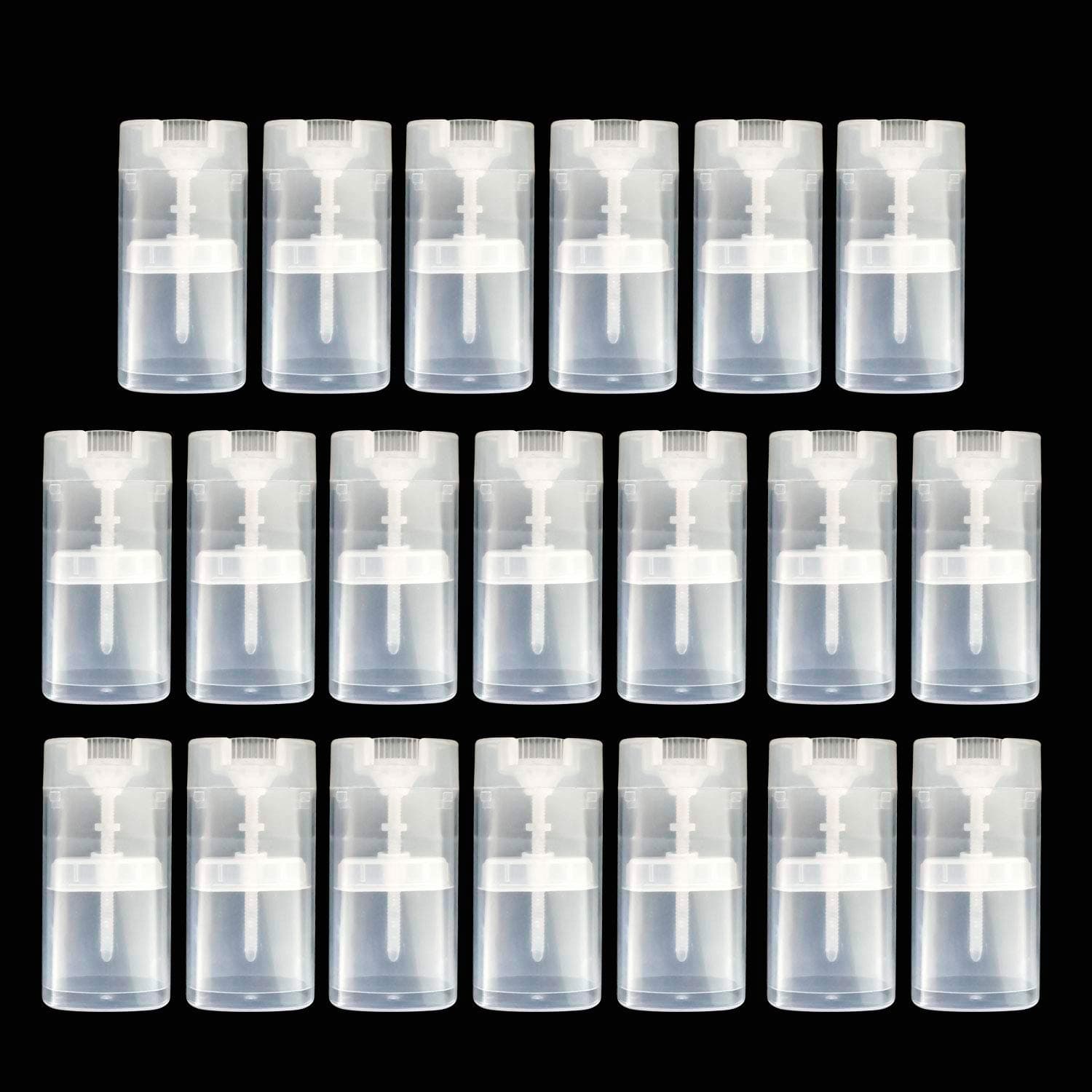 VEIDIA 15ML Clear Deodorant Containers Empty Oval Lip Balm Lipstick Tubes Plastic, Pack of 20