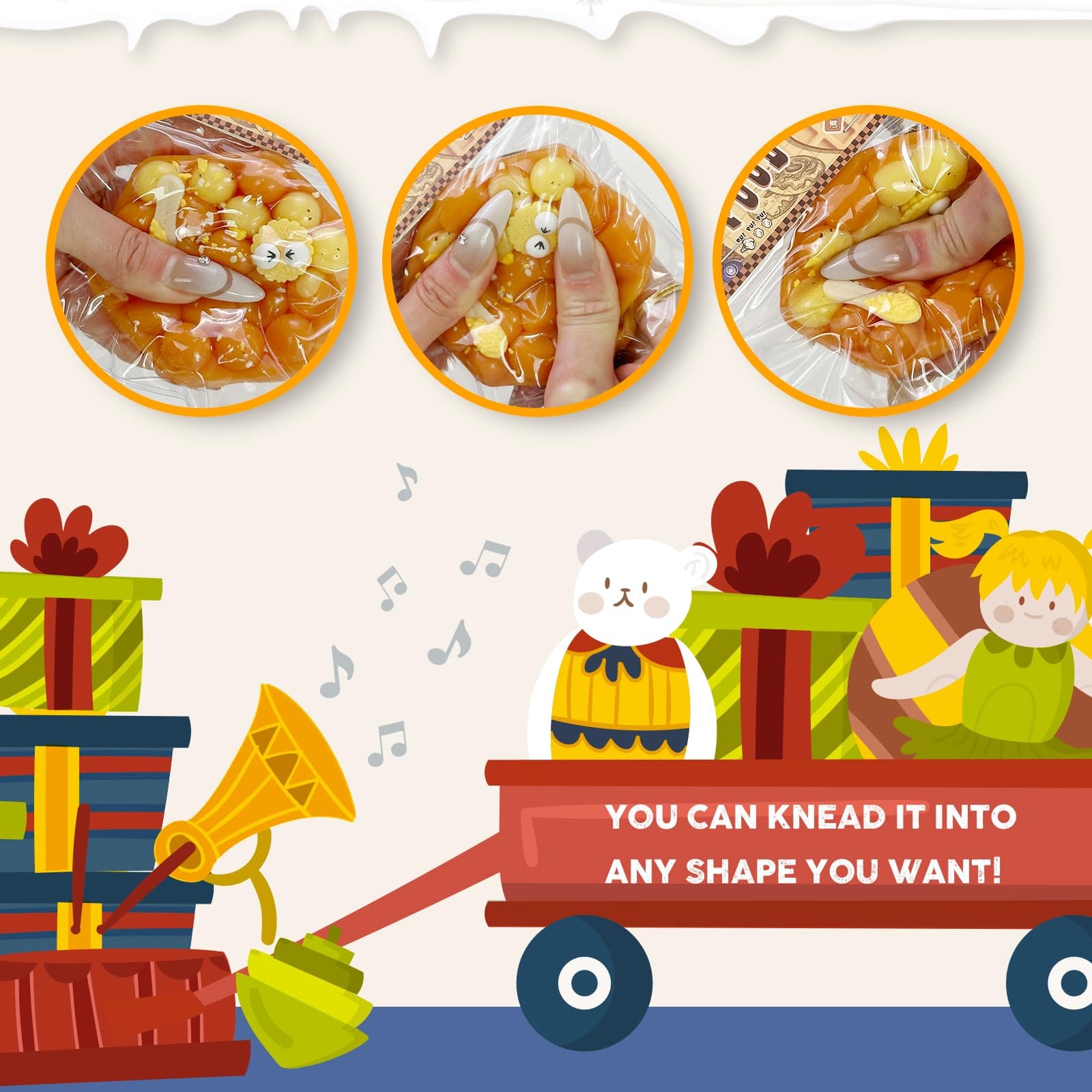 Taba Squishy Toys,Valentines Cat Paw Cute Kawaii Squeeze Toys ,Sticky Squishy Fidget Toys Silicone Squeeze Toy for Stress Relief,Cute Soft Toys,Best Valentines Gift for Anniversary (Egg Waffles)