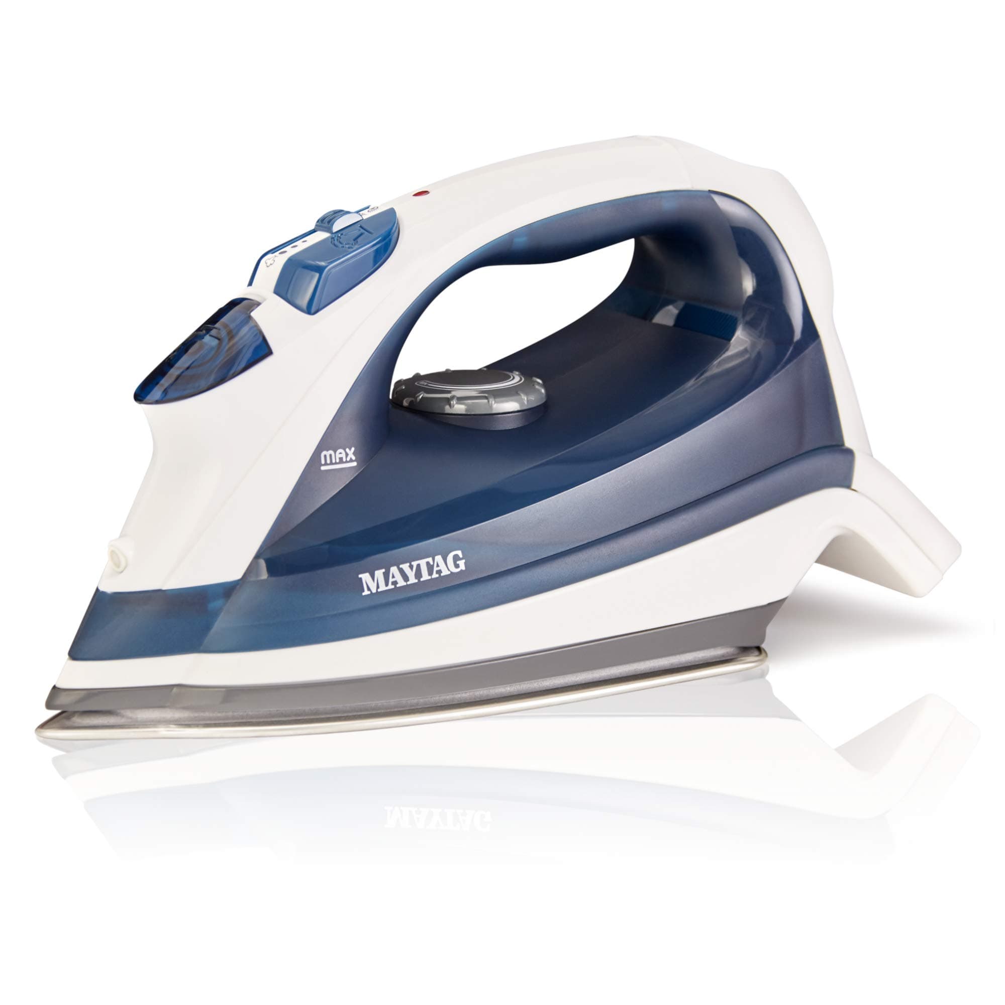 Maytag Speed Heat Steam Iron & Vertical Steamer with Stainless Steel Sole Plate, Self Cleaning Function + Thermostat Dial, M200 Blue
