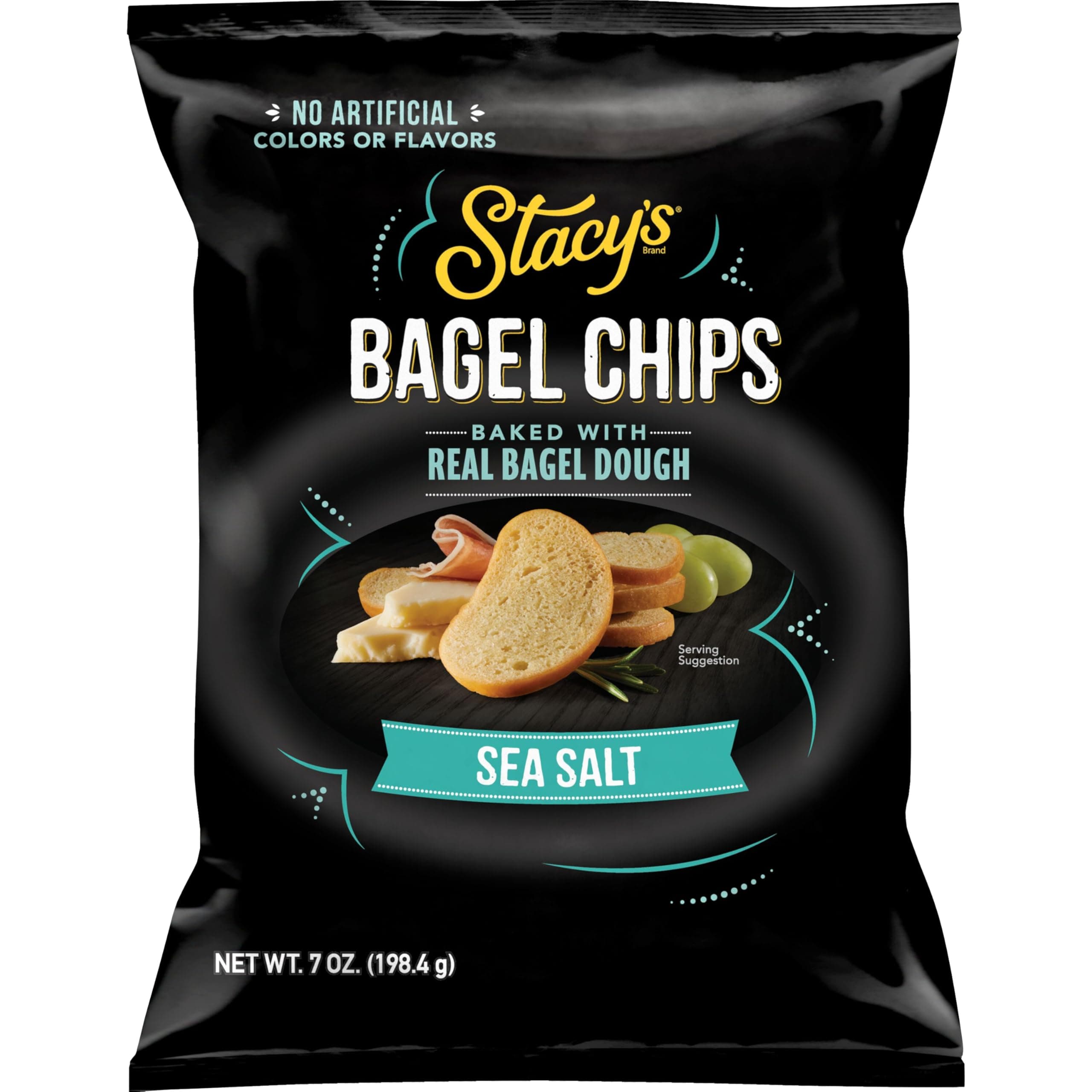 Stacy’s Bagel Chips, Sea Salt, No Artificial Colors or Flavors, 7 oz Bag