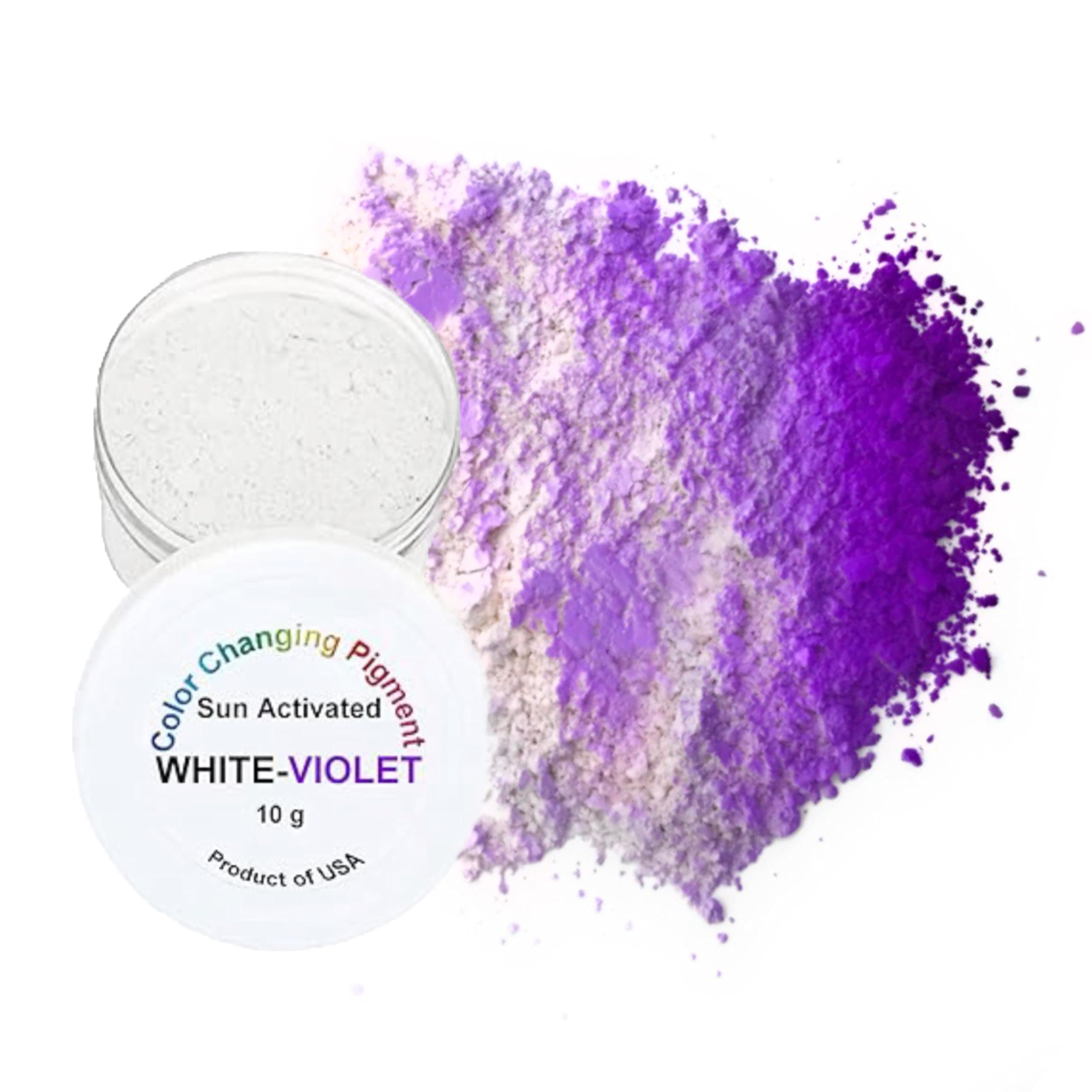 Sun UV Activated Photochromic Powder Pigment White Changing to Violet Perfect for Color Changing Slime Science Projects Arts and Crafts