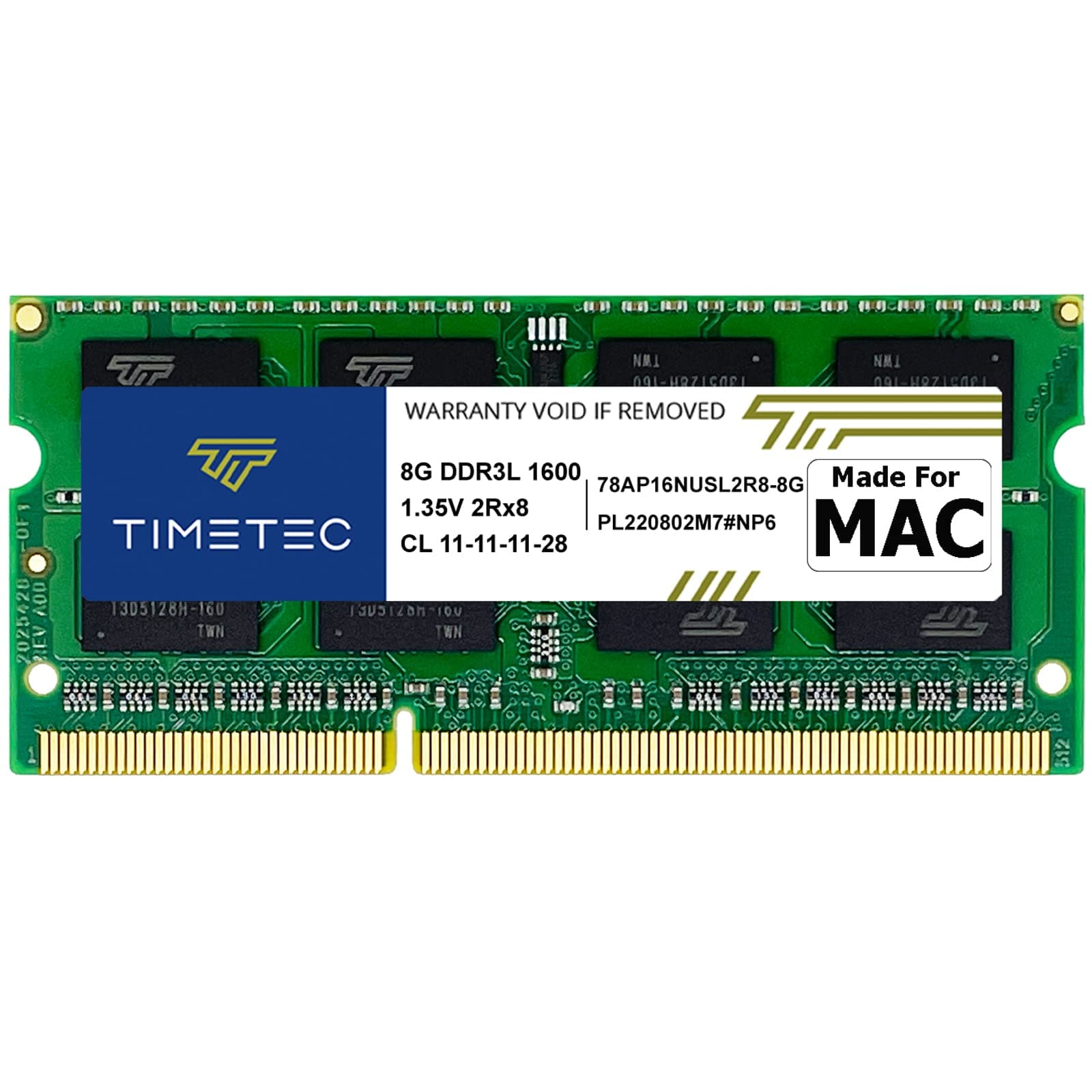 Timetec 8GB Compatible for Apple DDR3L 1600MHz PC3L-12800 for Mac Book Pro (Early/Late 2011,Mid 2012), iMac(Mid 2011,Late 2012,Early/Late 2013,Late 2014,Mid 2015), Mac Mini(Mid 2011,Late 2012) MAC RAM