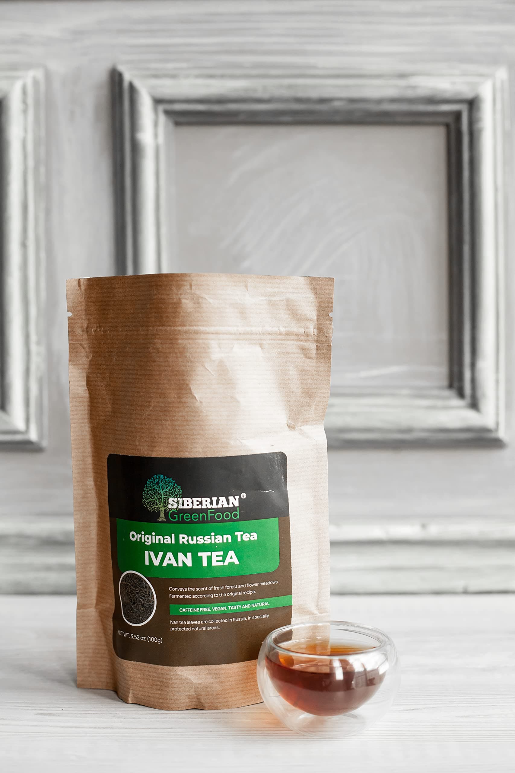 Siberian Green Food Ivan tea - natural tea, Premium Quality, 100gr/3.5oz ziplock pack ...