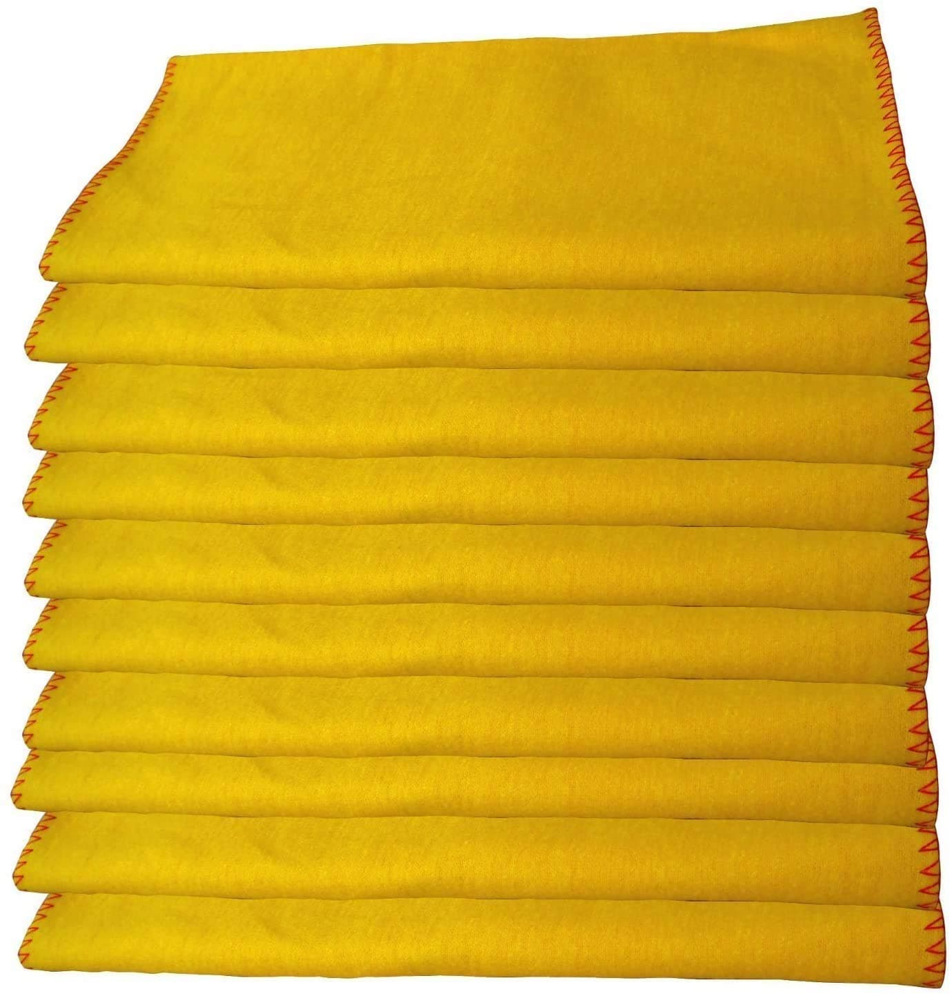 10 Pack of Heavy Duty Yellow Dusting Dusters / Cleaning Cloths.