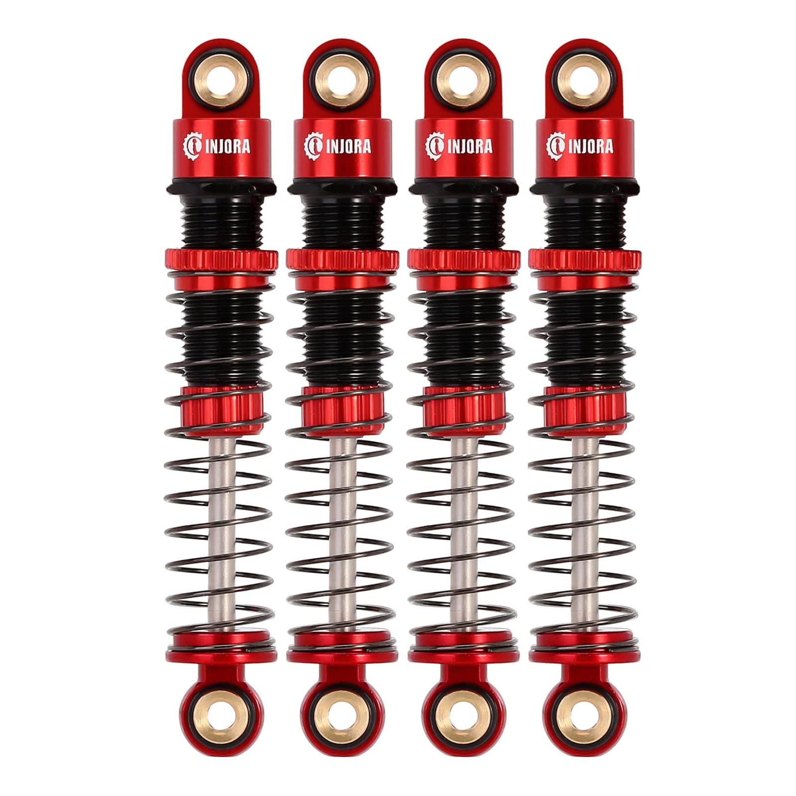 INJORA 45mm Shocks Aluminum Threaded Absorber Oil Damper for FMS FCX24 FCX18 1/24 RC Crawler Upgrade, Red
