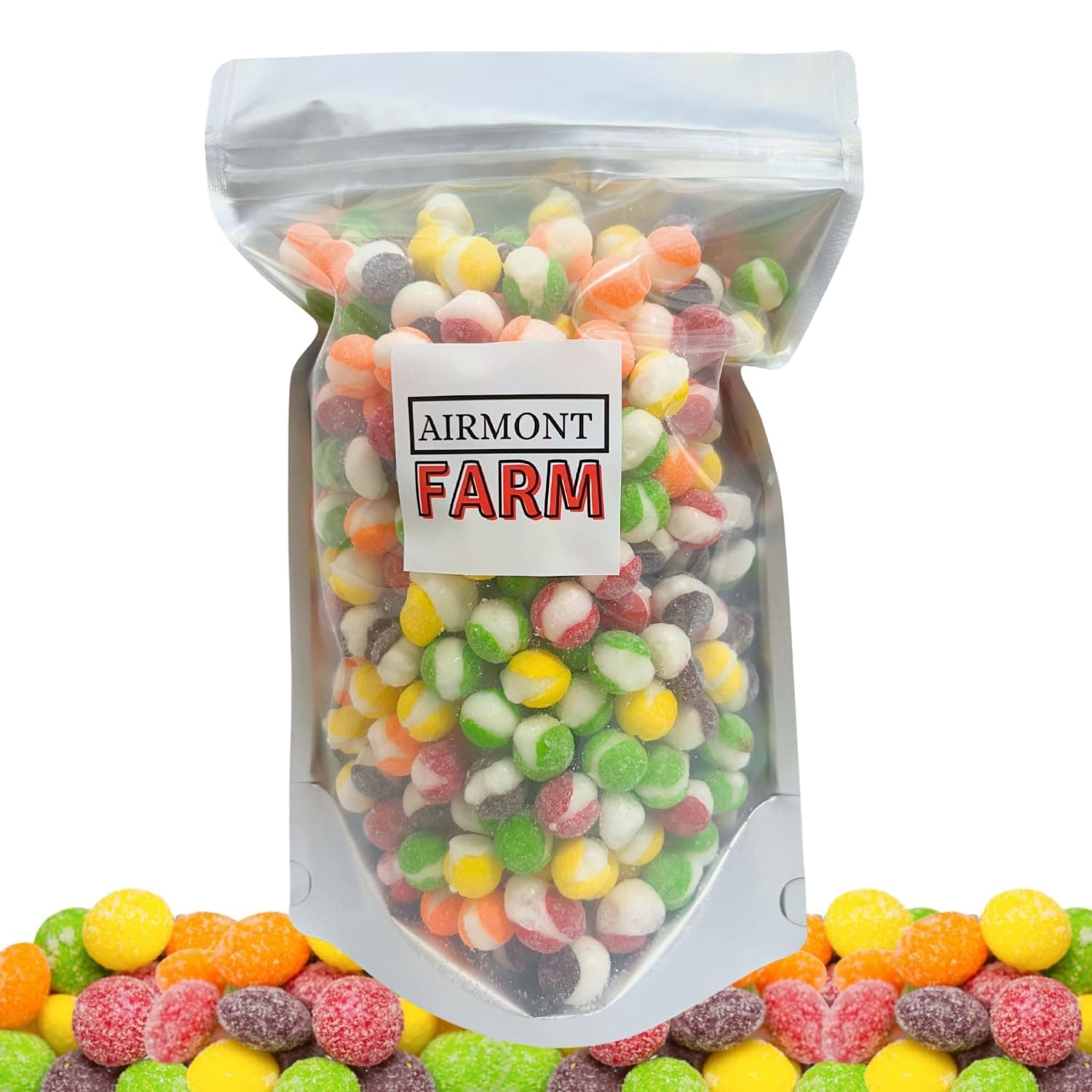 Freeze Dried Candy Sour Rainbow Candy 1LB (16oz) - Ships In Box - Deliciously Crunchy, Intense Flavor, Lightweight Snack - Resealable Bag (Sour 1lb)