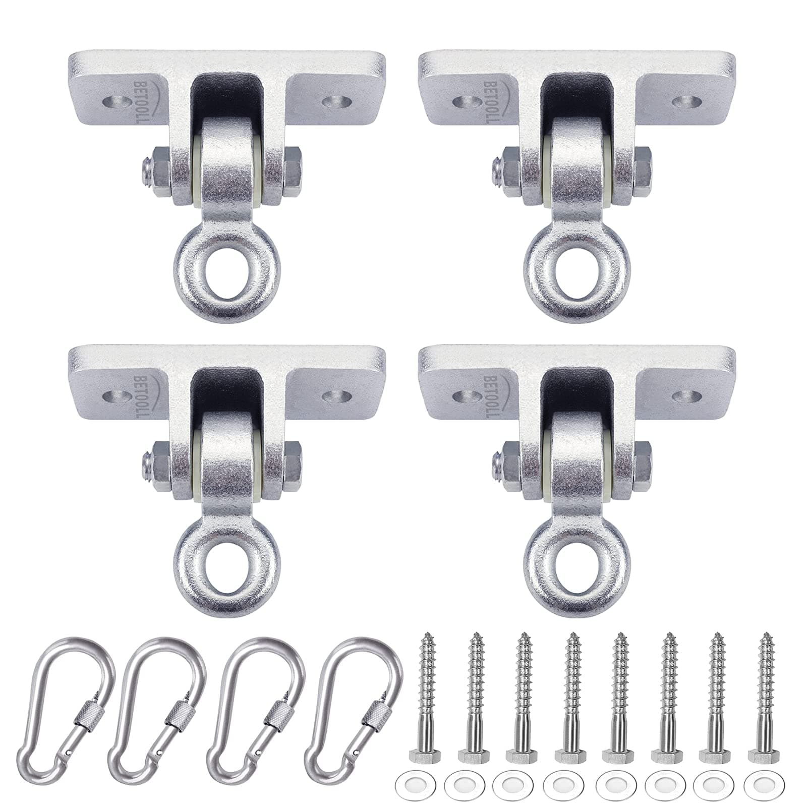 BETOOLL Heavy Duty Swing Hangers Swing Set Hardware Playground Porch Wooden Sets Indoor Outdoor Set of 4