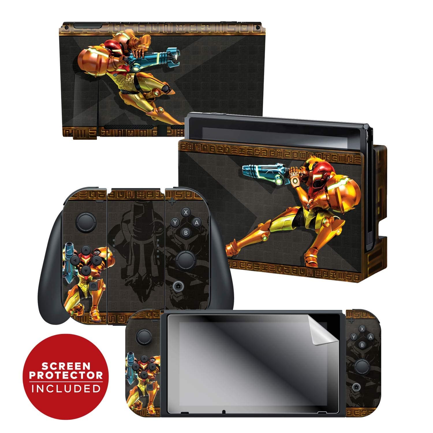 Controller Gear Officially Licensed Nintendo Switch Skin & Screen Protector Set - Metroid - "Samus" - Nintendo Switch
