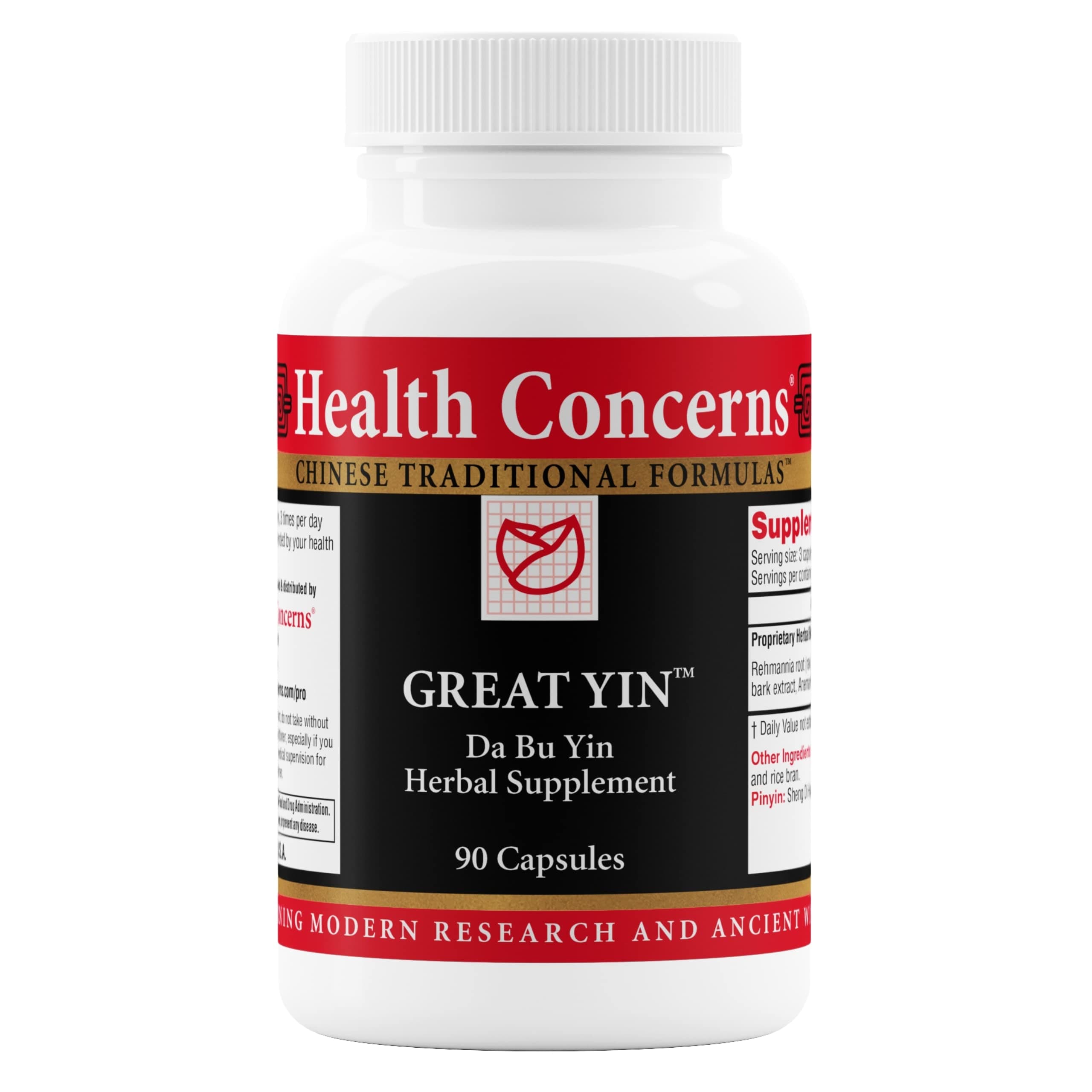 Health Concerns Great Yin – Menopause Relief Supplement – Hot Flash Support – Night Sweats & Deficiency Heat – Traditional Chinese Herbal Formula for Women’s Health & Hormonal Balance – 90 Capsules