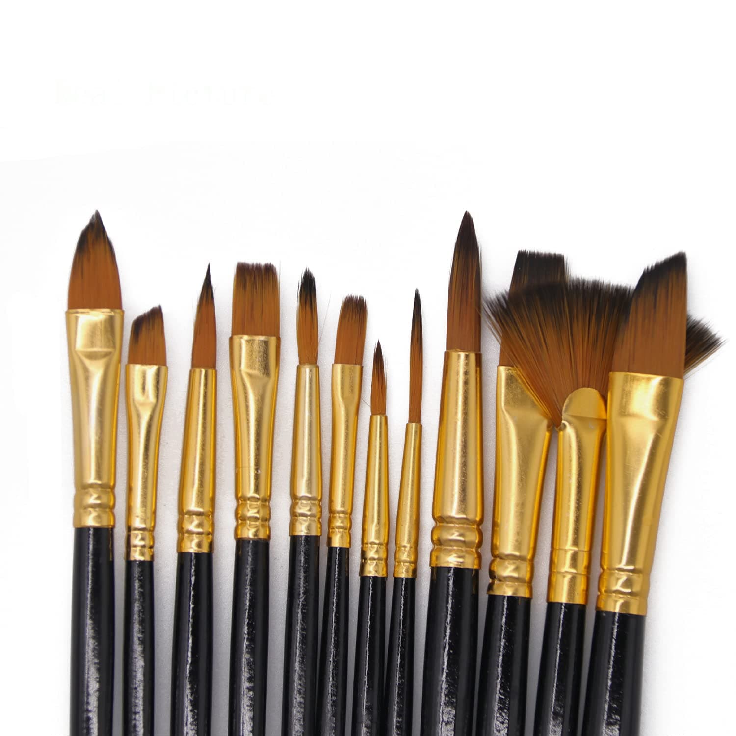 SEEFOUN Paint Brushes Set, 12 Pcs Paint Brushes for Acrylic Painting, Oil Watercolor Gouache Acrylic Paint Brushes, Artists Students & Kids Paint Brushes