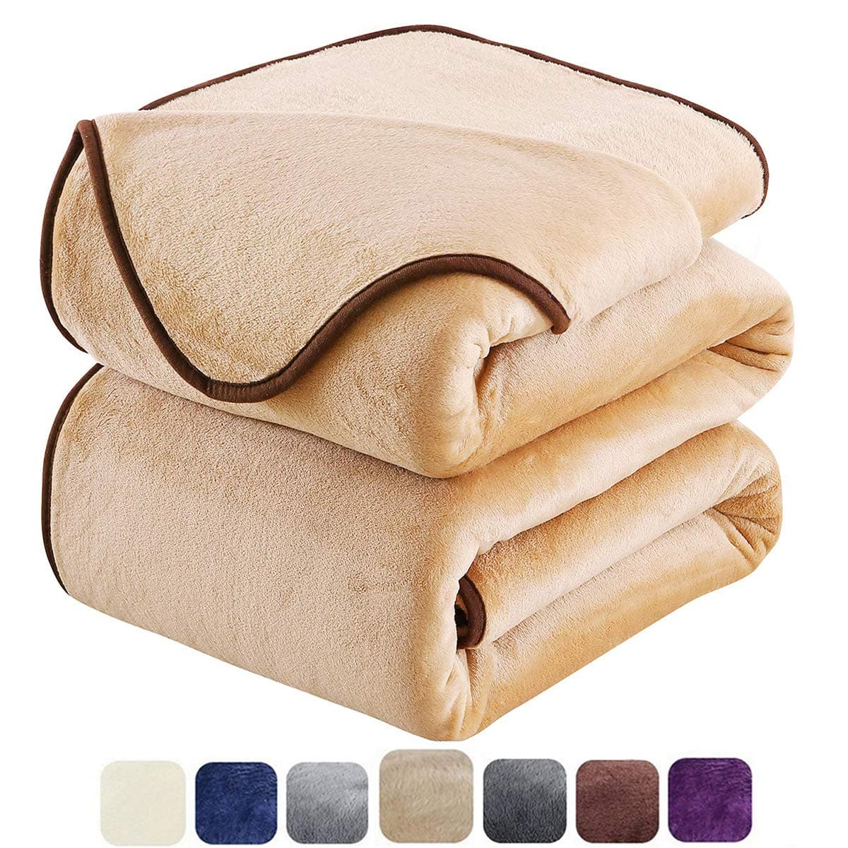 HOZY Soft Blanket King Size Fleece Warm Fuzzy Throw Blankets for The Bed Sofa Lightweight 350GSM Dark Grey 90"108"