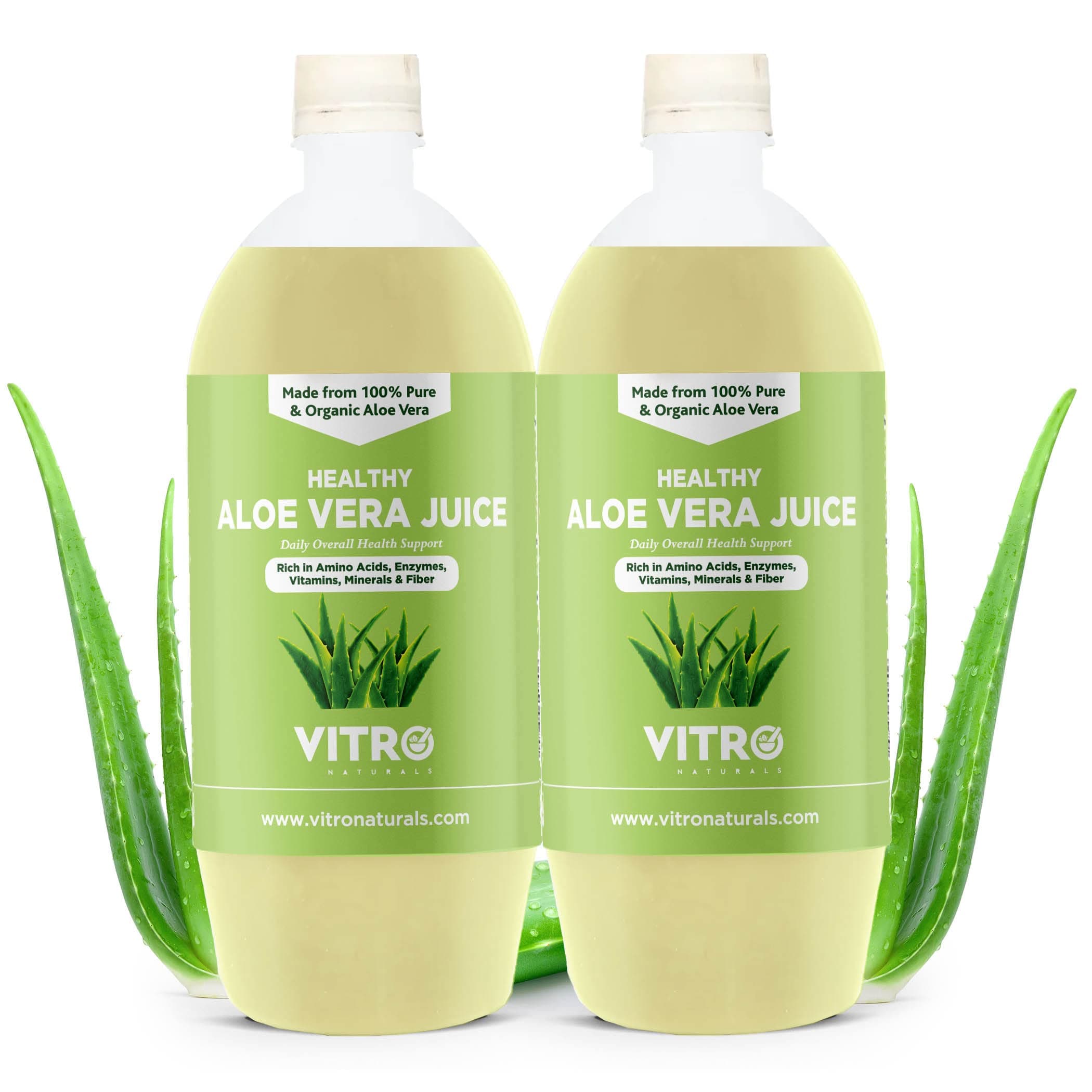 Vitro Healthy Aloe Vera Juice Value pack -2 Litre (Pack of 2 X 1L)