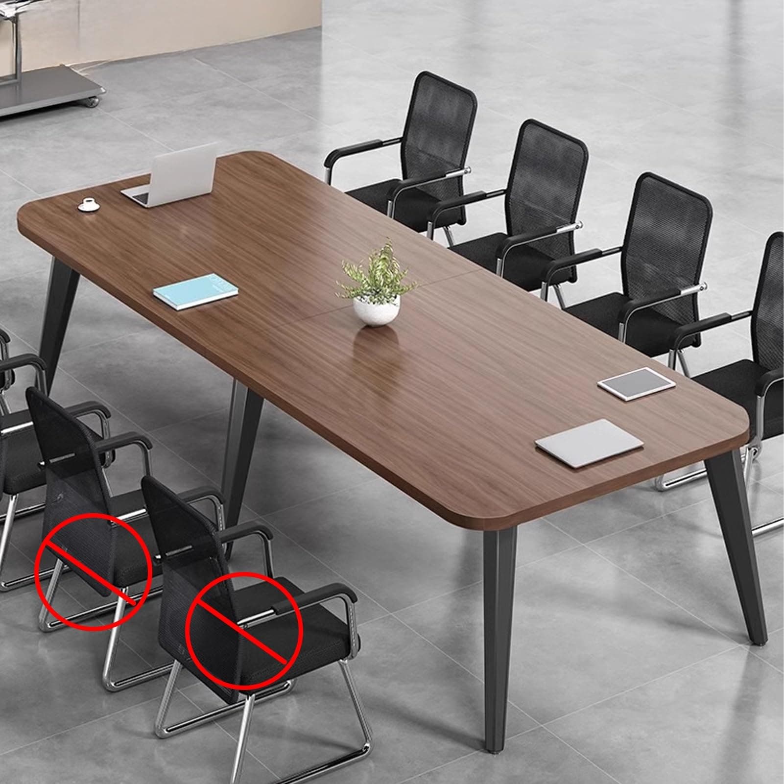 7.8FT Conference Table with Strong Metal Frame for Office Meeting Room